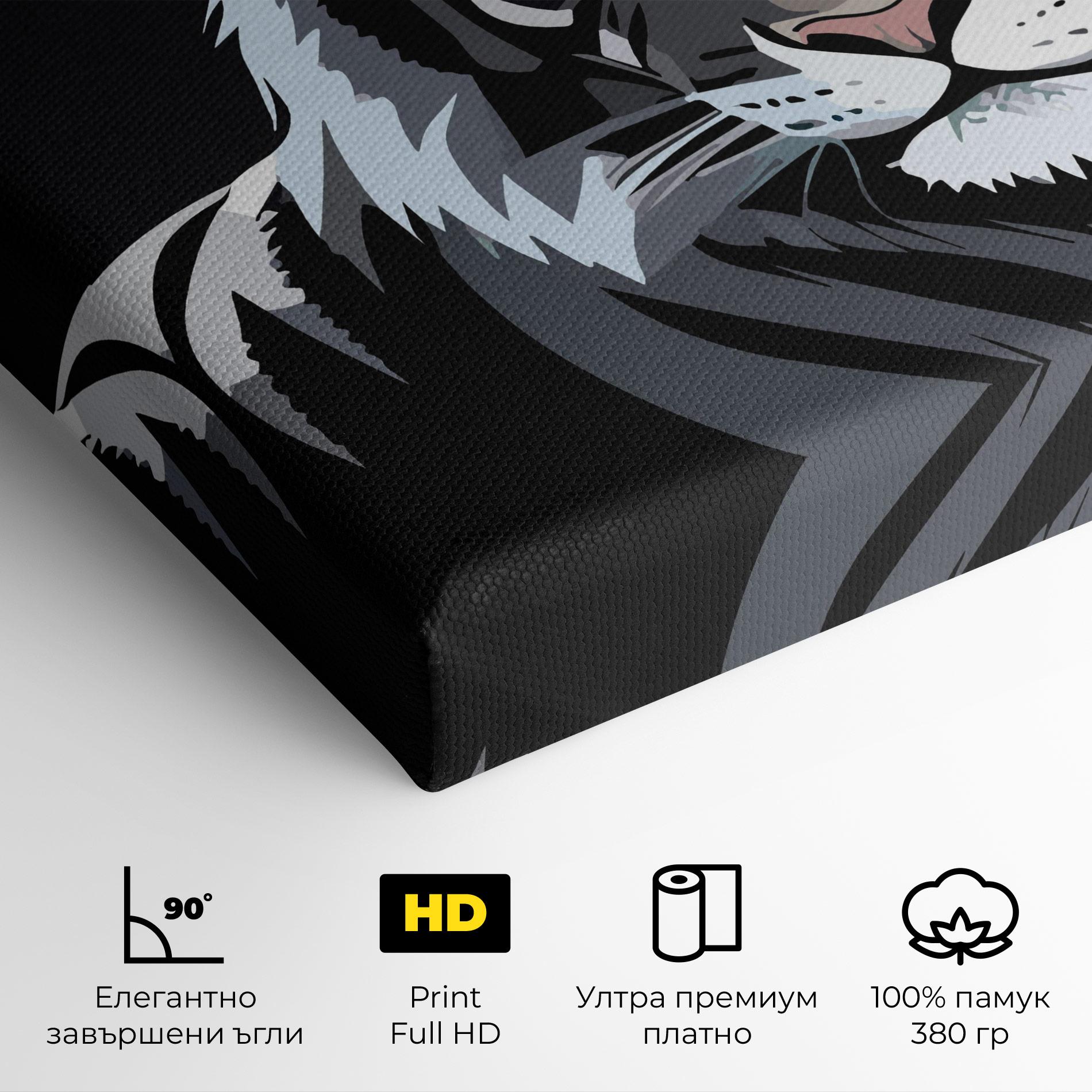 Картина на платно White Grey Tiger mockup 4