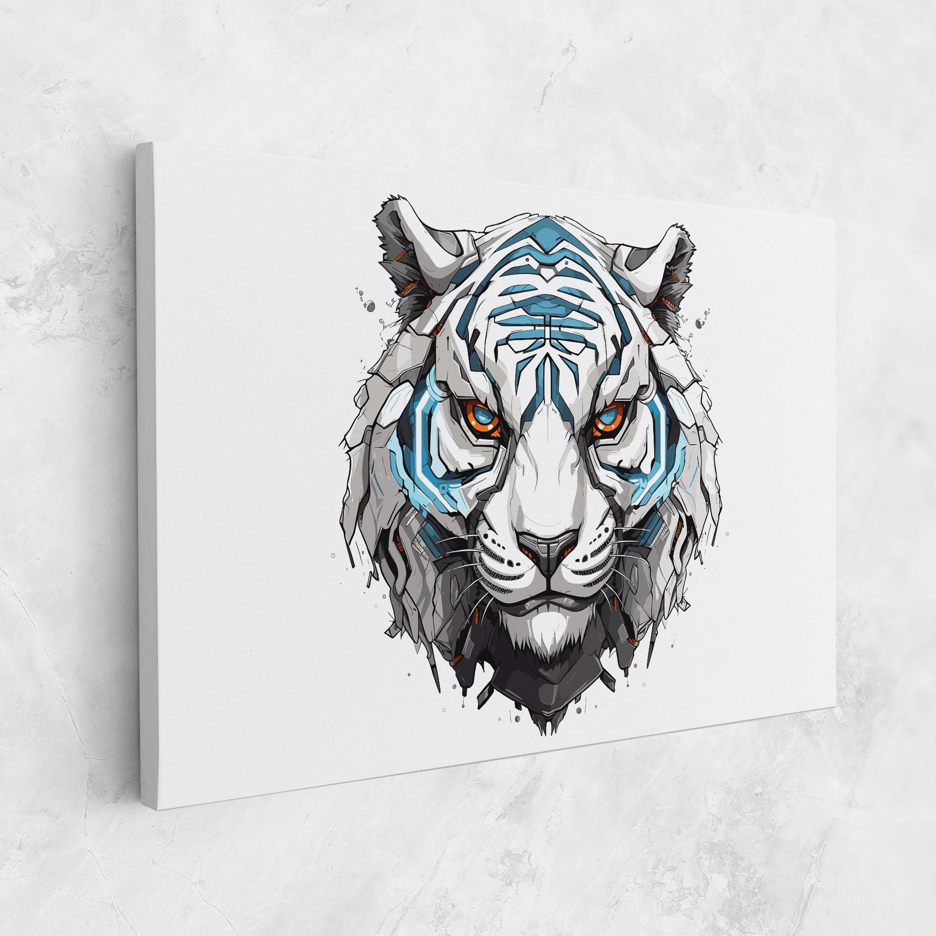 Картина на платно Cyborg Tiger mockup 1