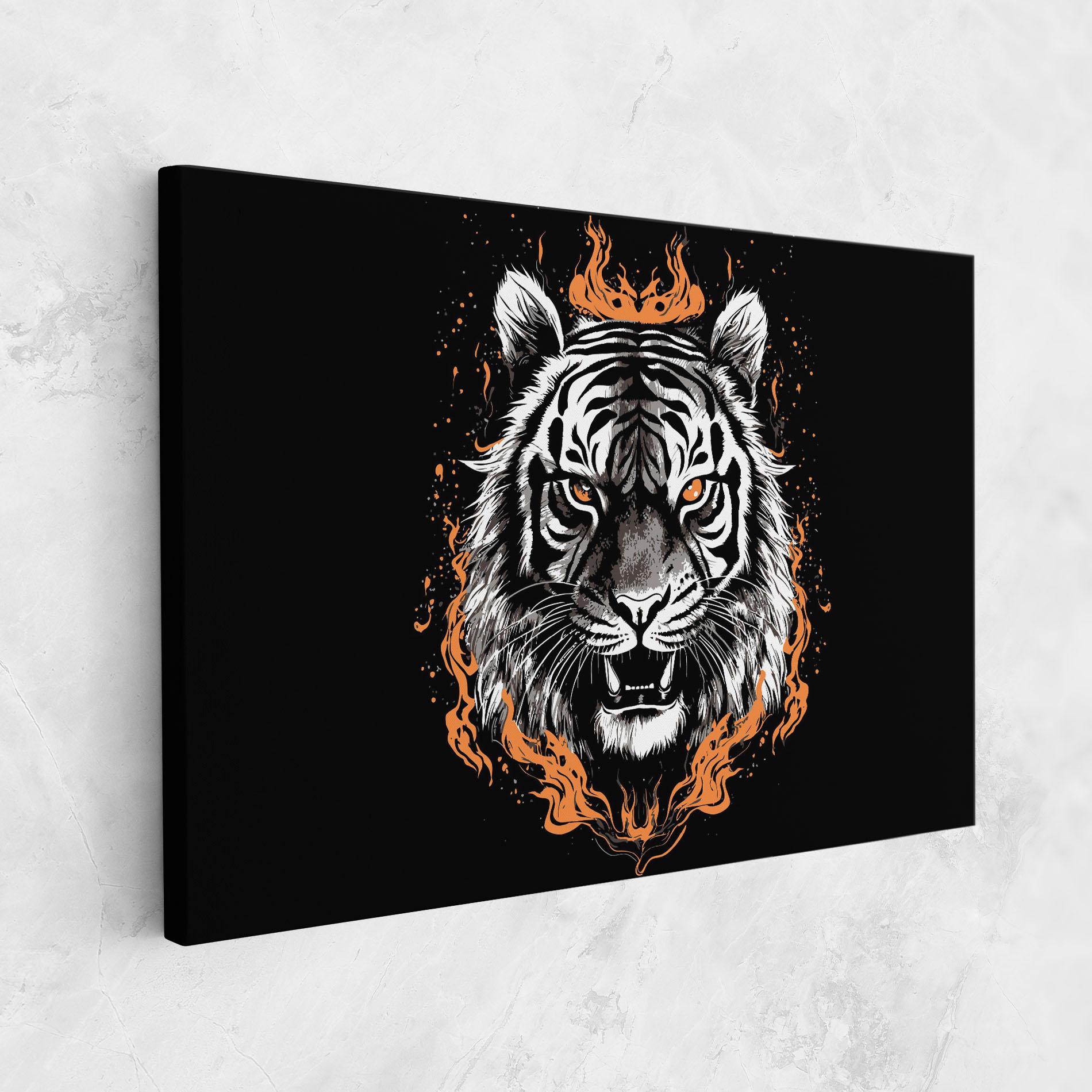 Картина на платно Fire Tiger mockup 1