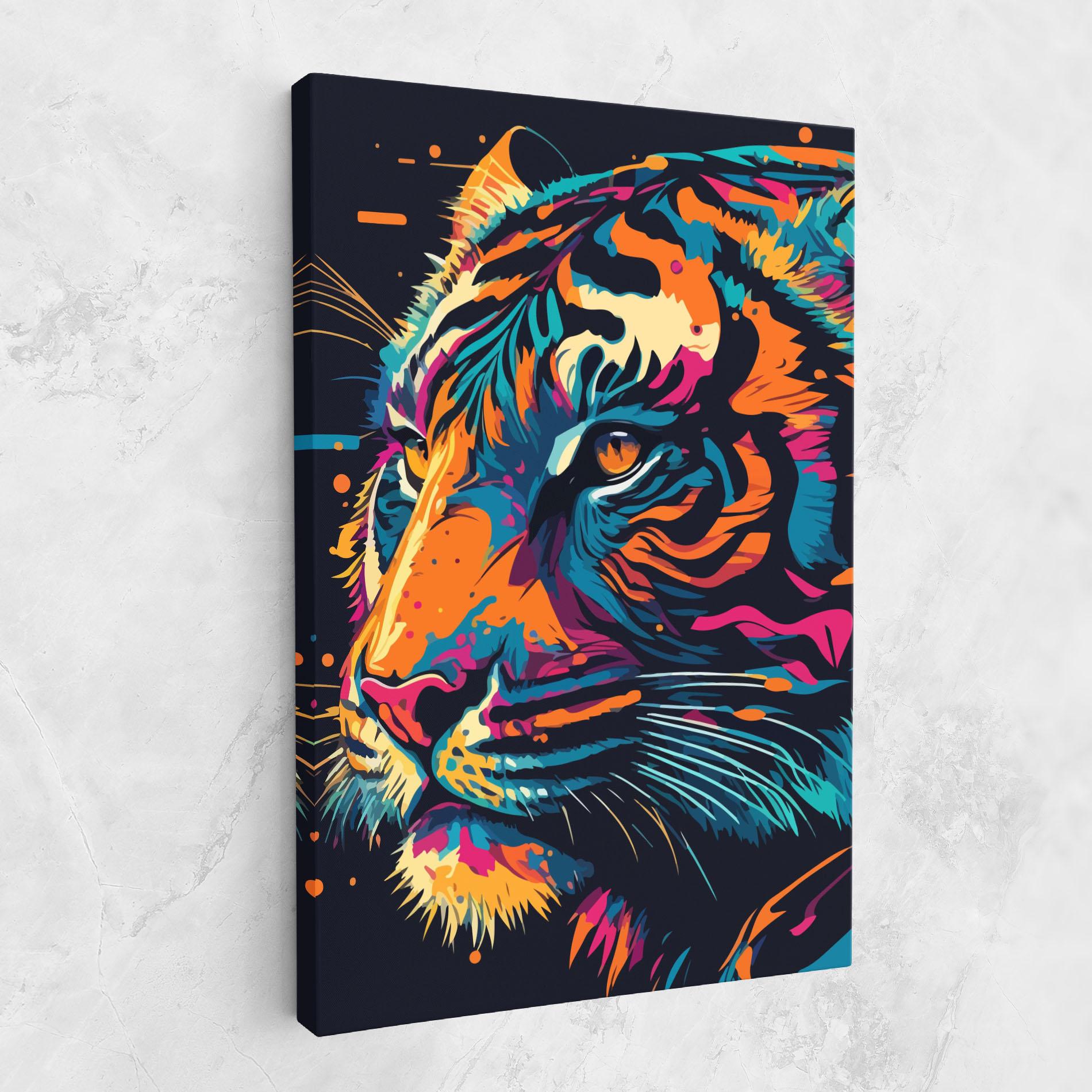 Картина на платно Colorful Tiger mockup 1
