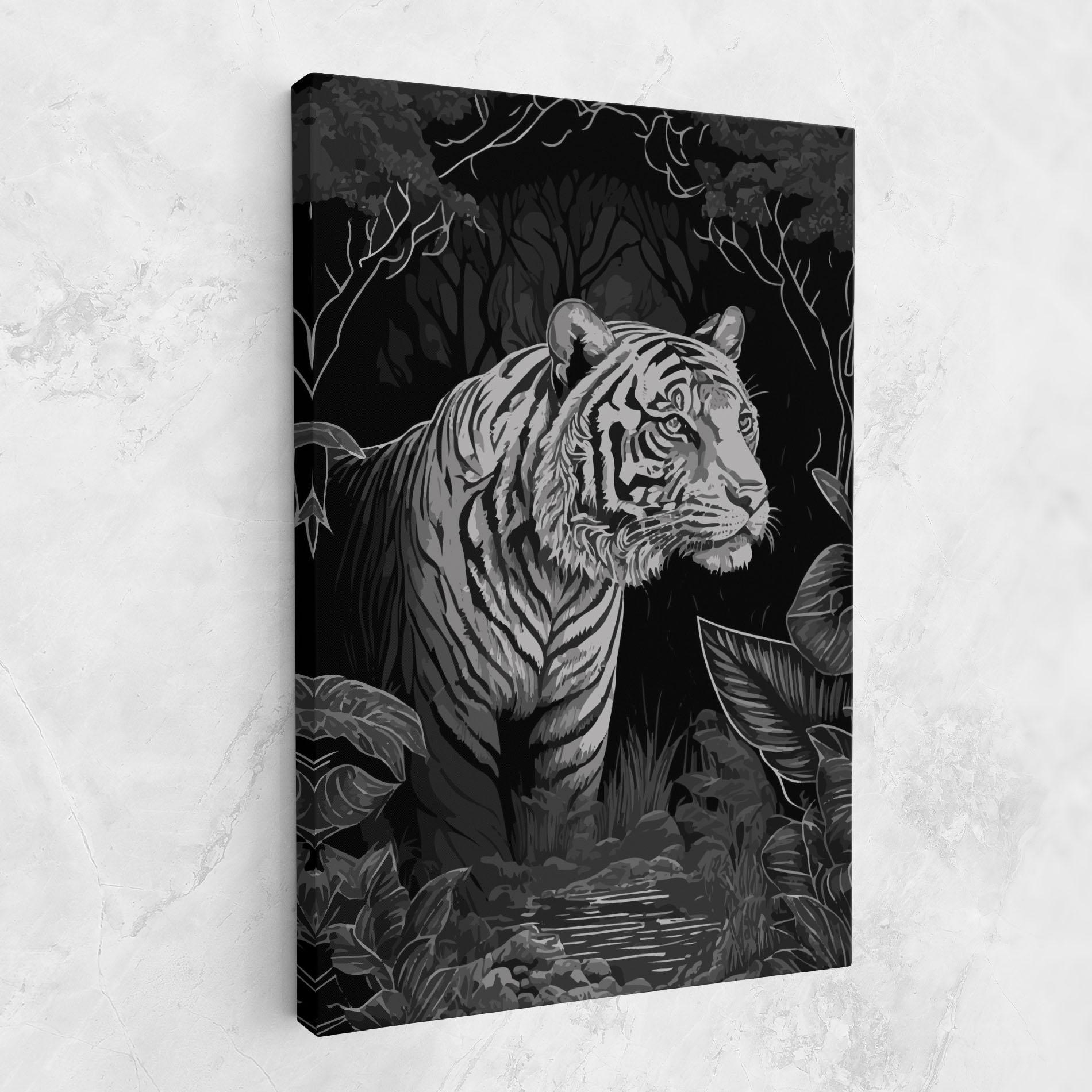 Картина на платно Grey Tiger mockup 1