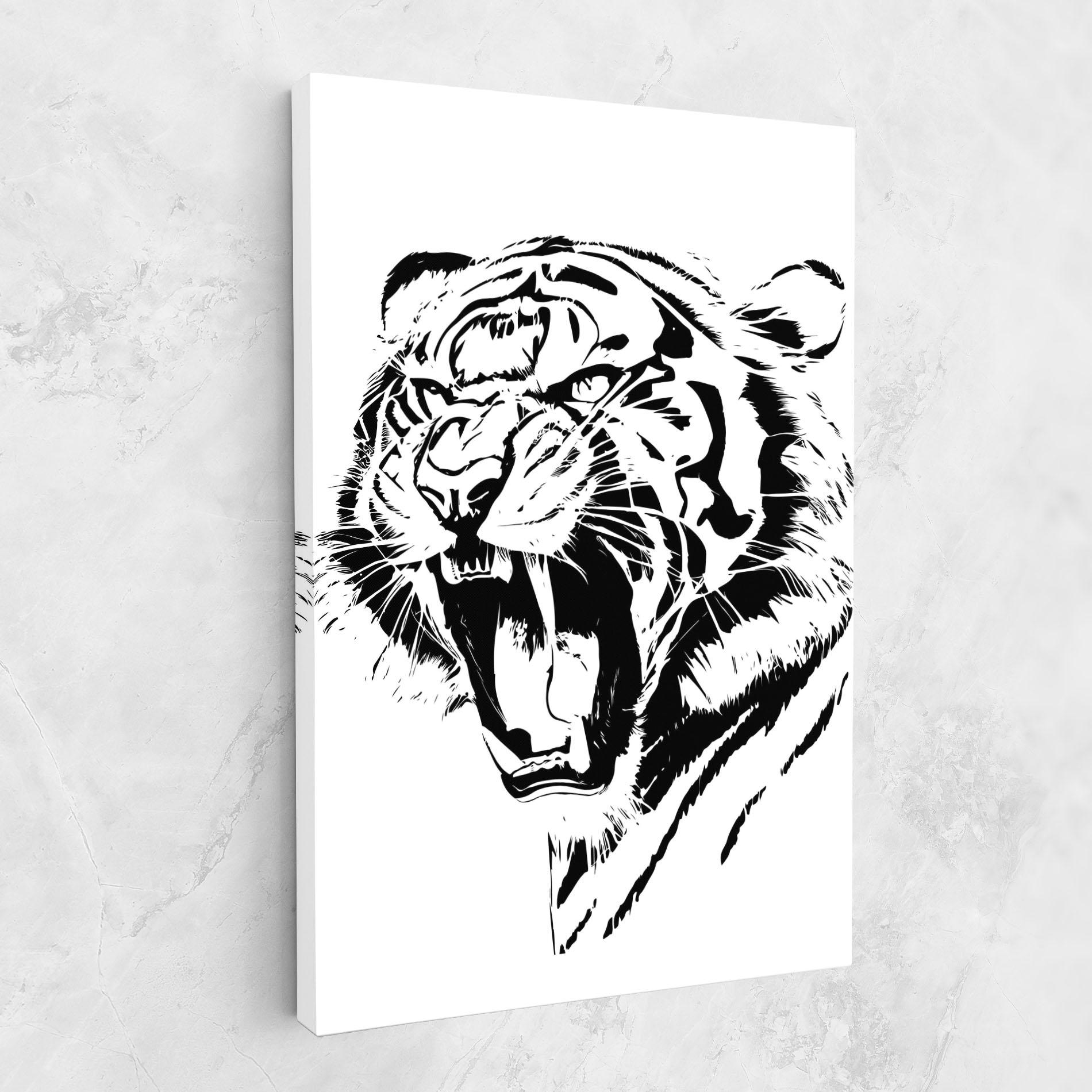Картина на платно Roaring Tiger mockup 1