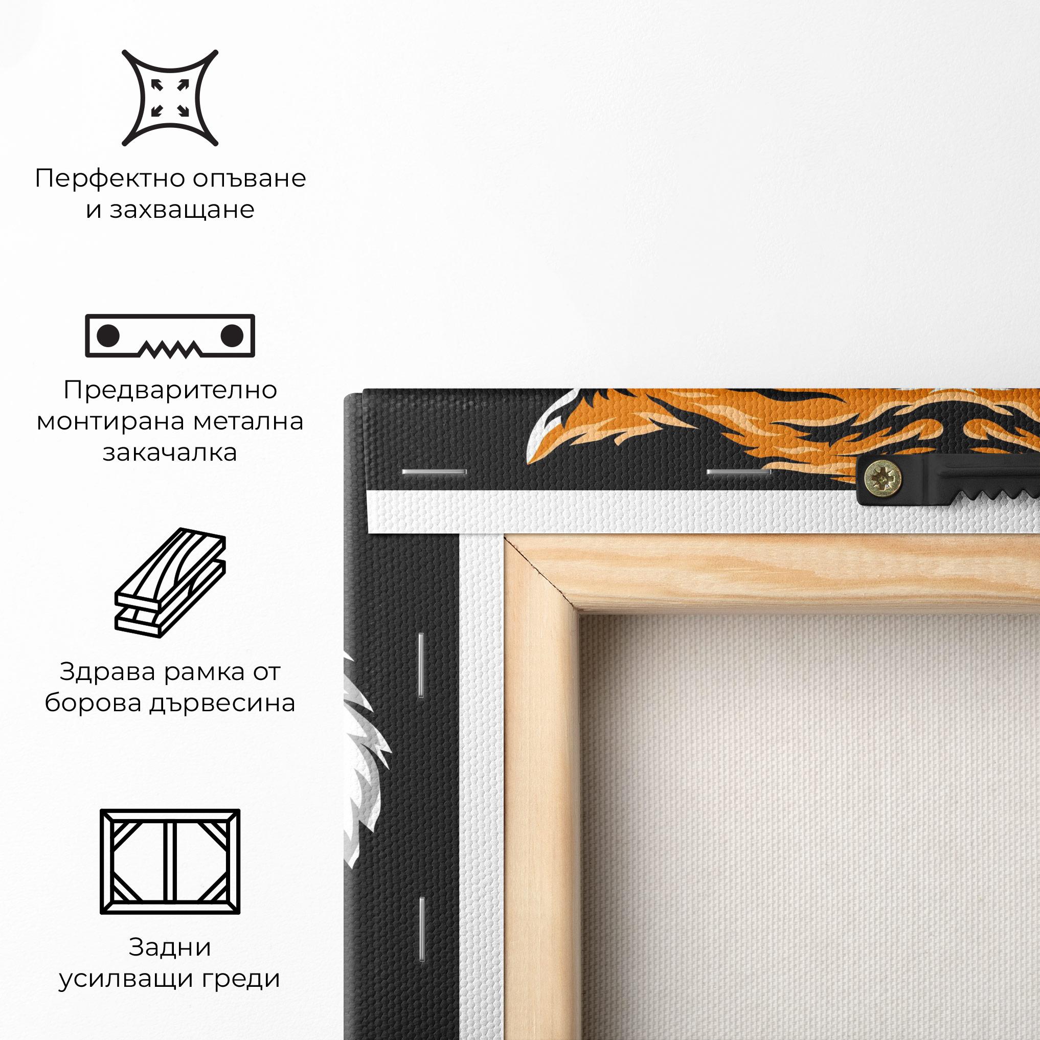 Картина на платно Angry Orange Tiger mockup 5