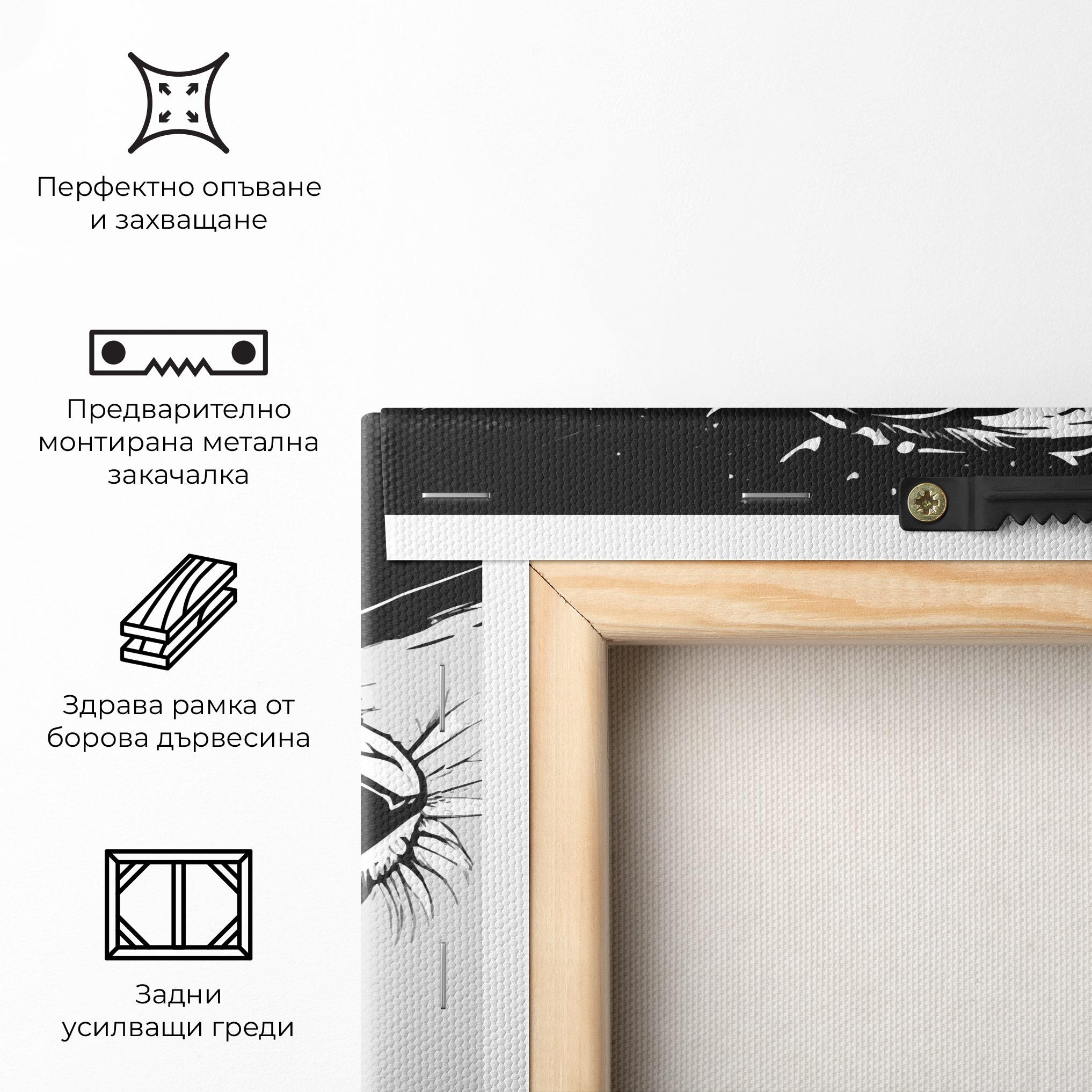 Картина на платно Black Grey Tiger mockup 5