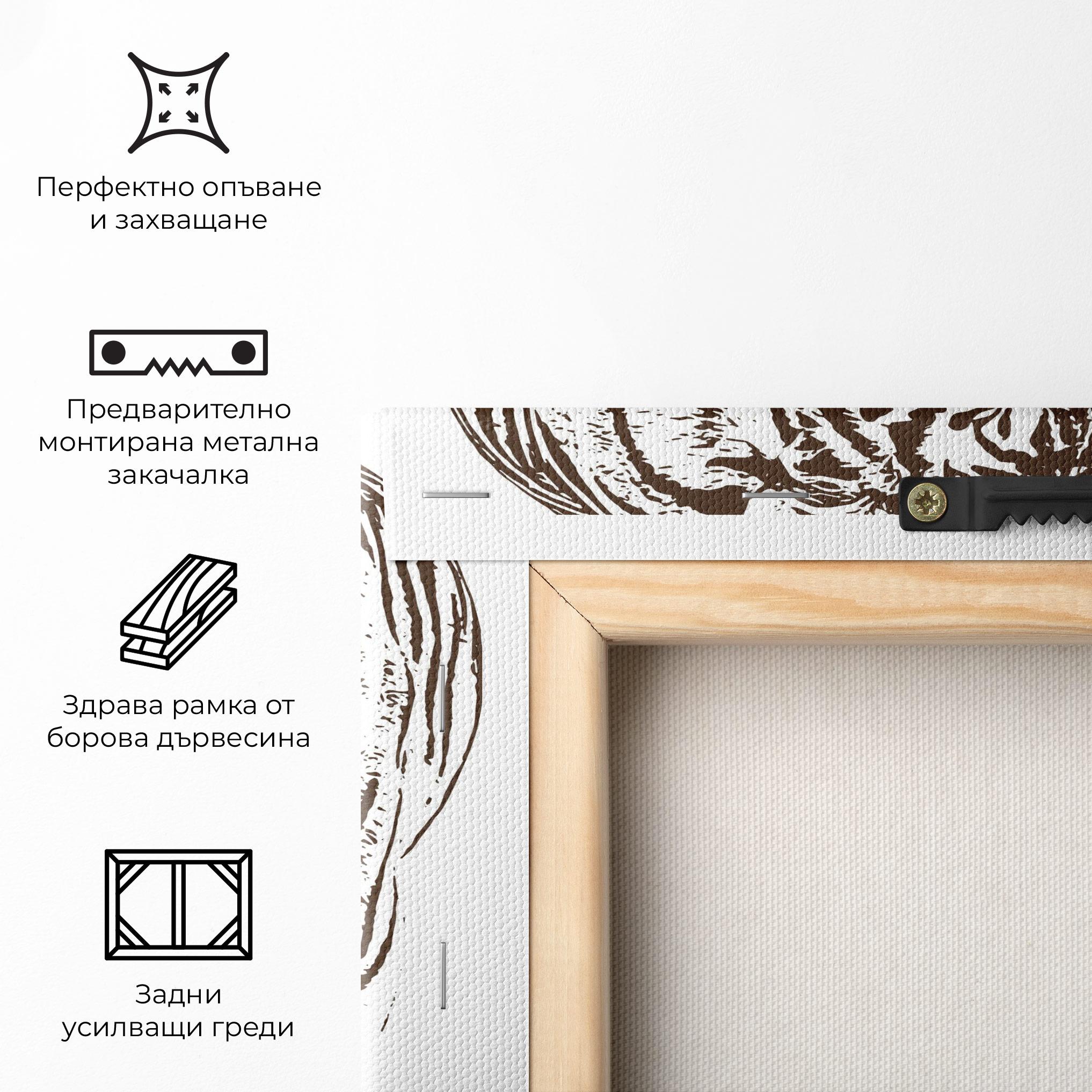 Картина на платно Brown Line Tiger mockup 5