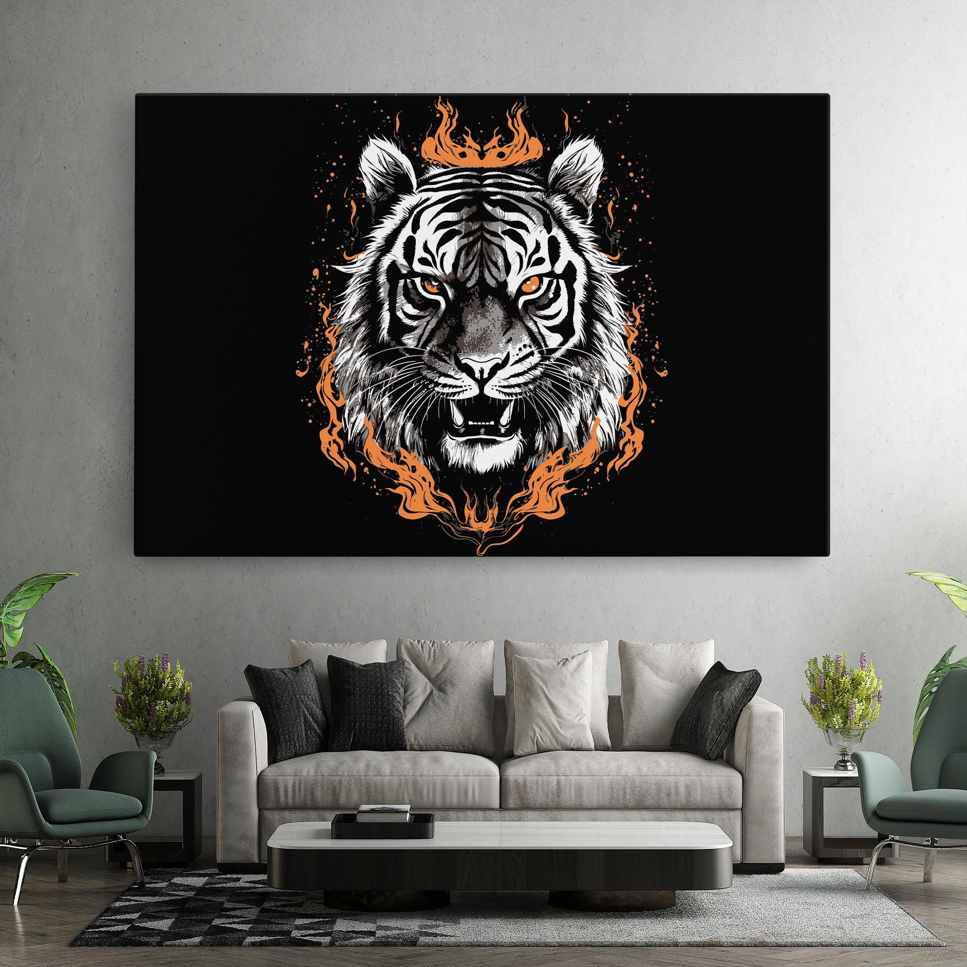 Картина на платно Fire Tiger mockup 7