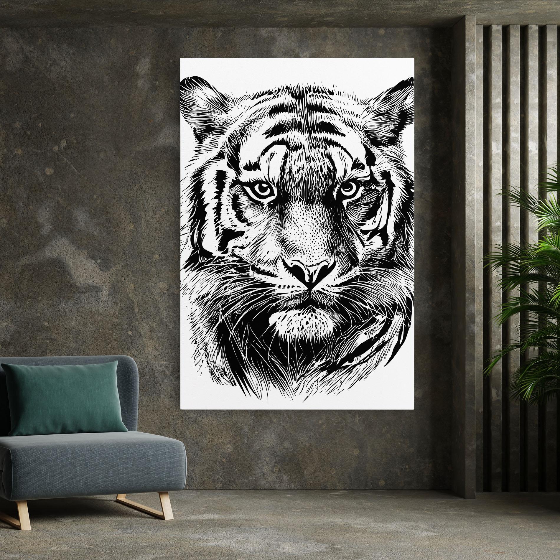 Картина на платно Pretty Tiger Head mockup 7