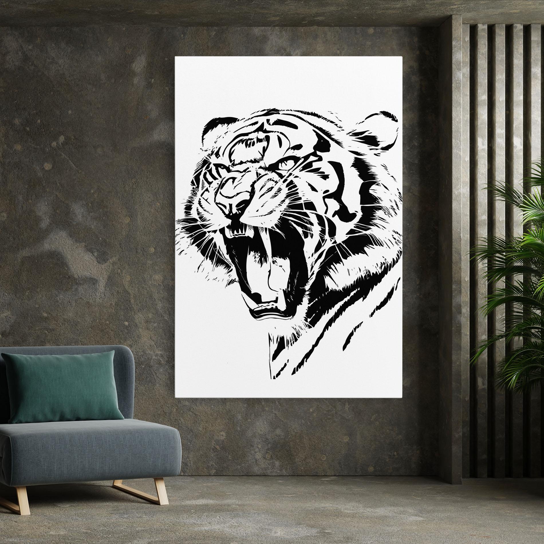 Картина на платно Roaring Tiger mockup 7