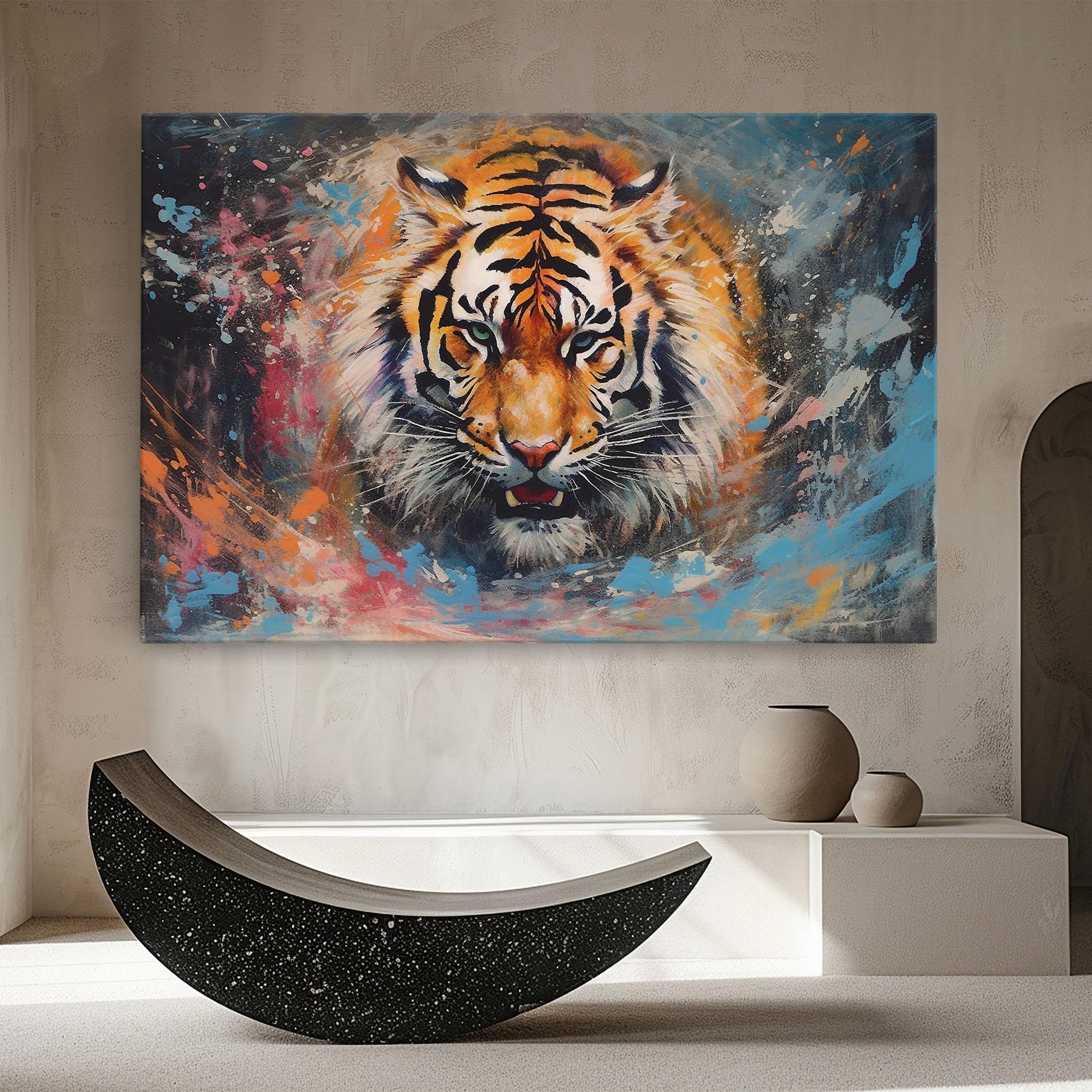 Картина на платно Orange Tiger Painting mockup 8