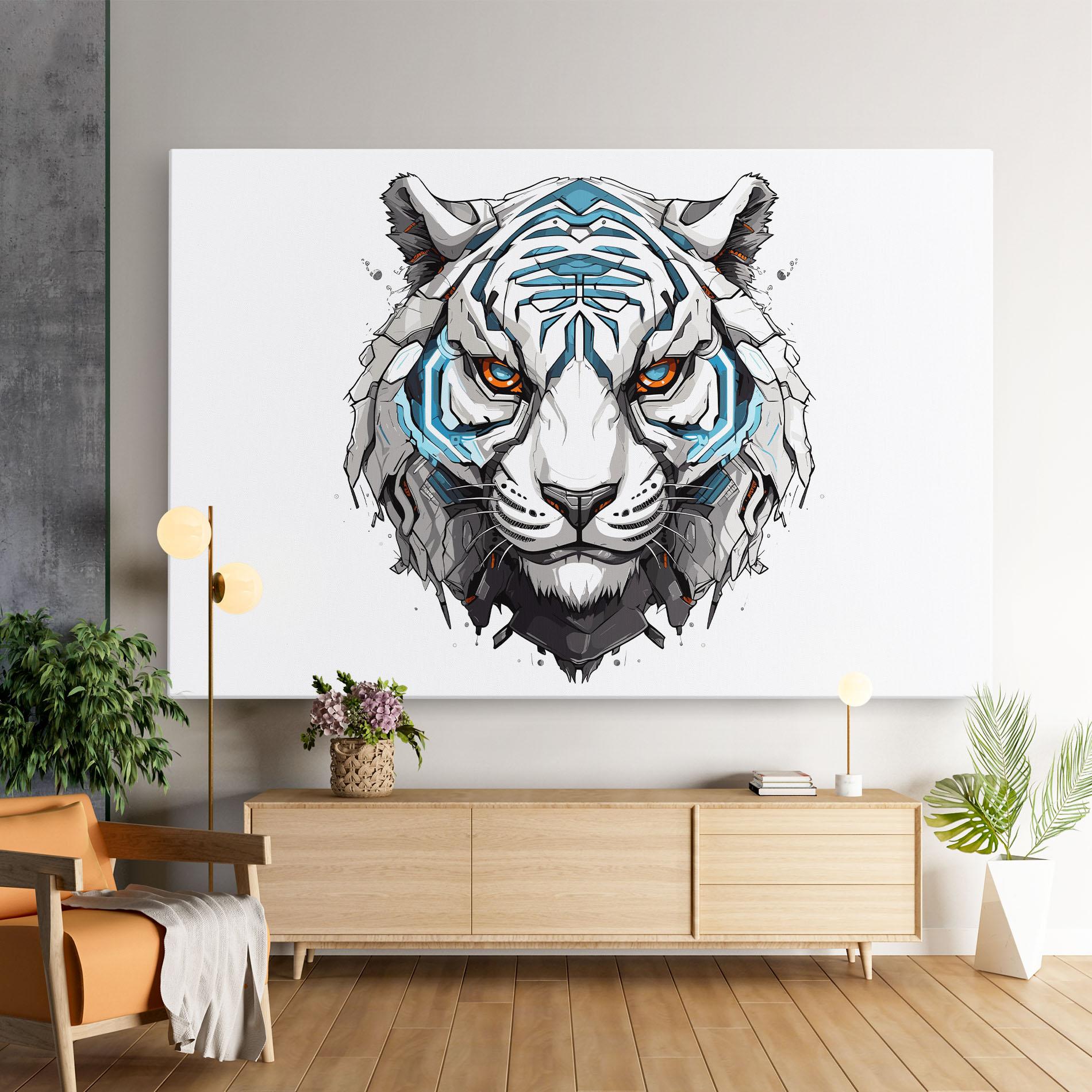 Картина на платно Cyborg Tiger mockup 9