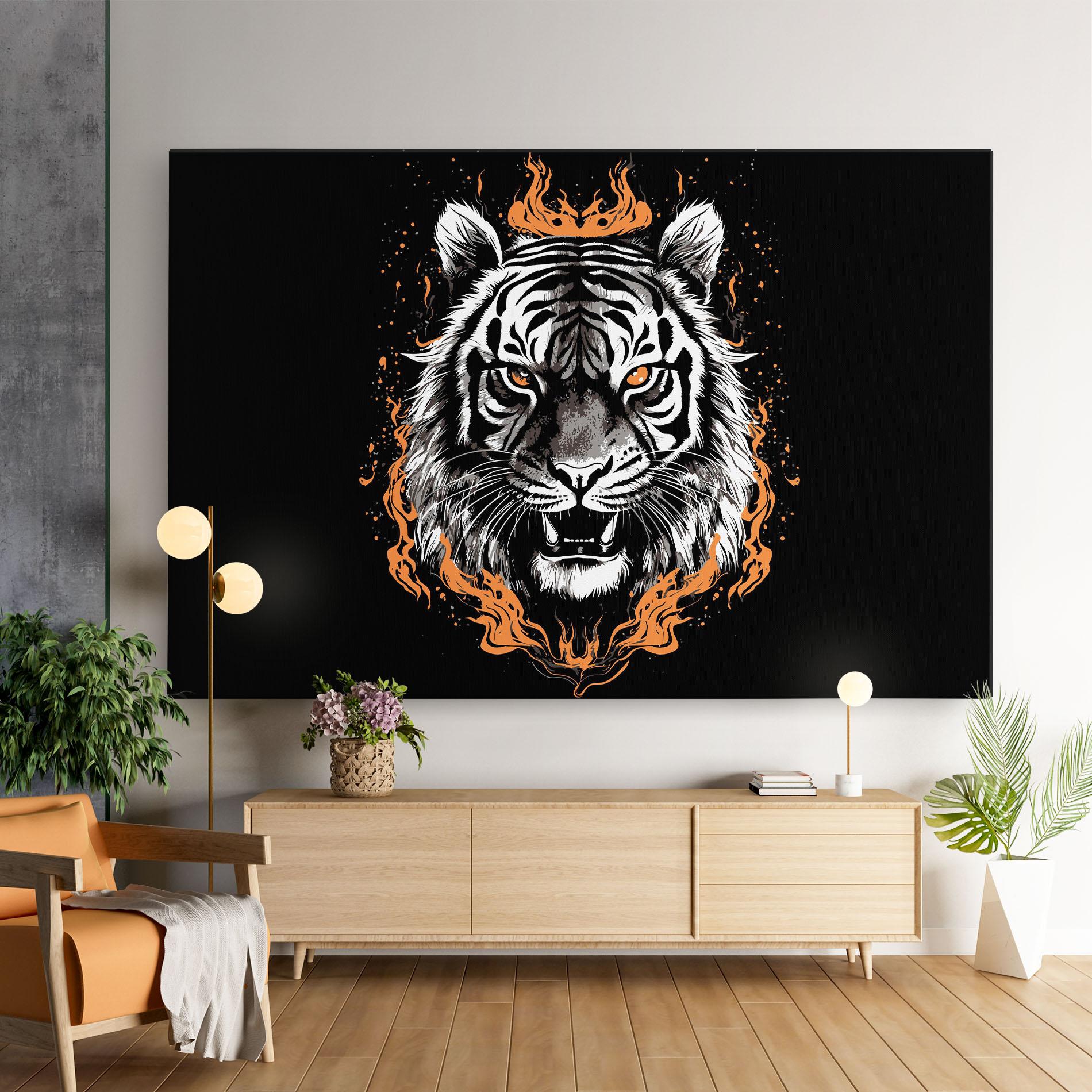 Картина на платно Fire Tiger mockup 9