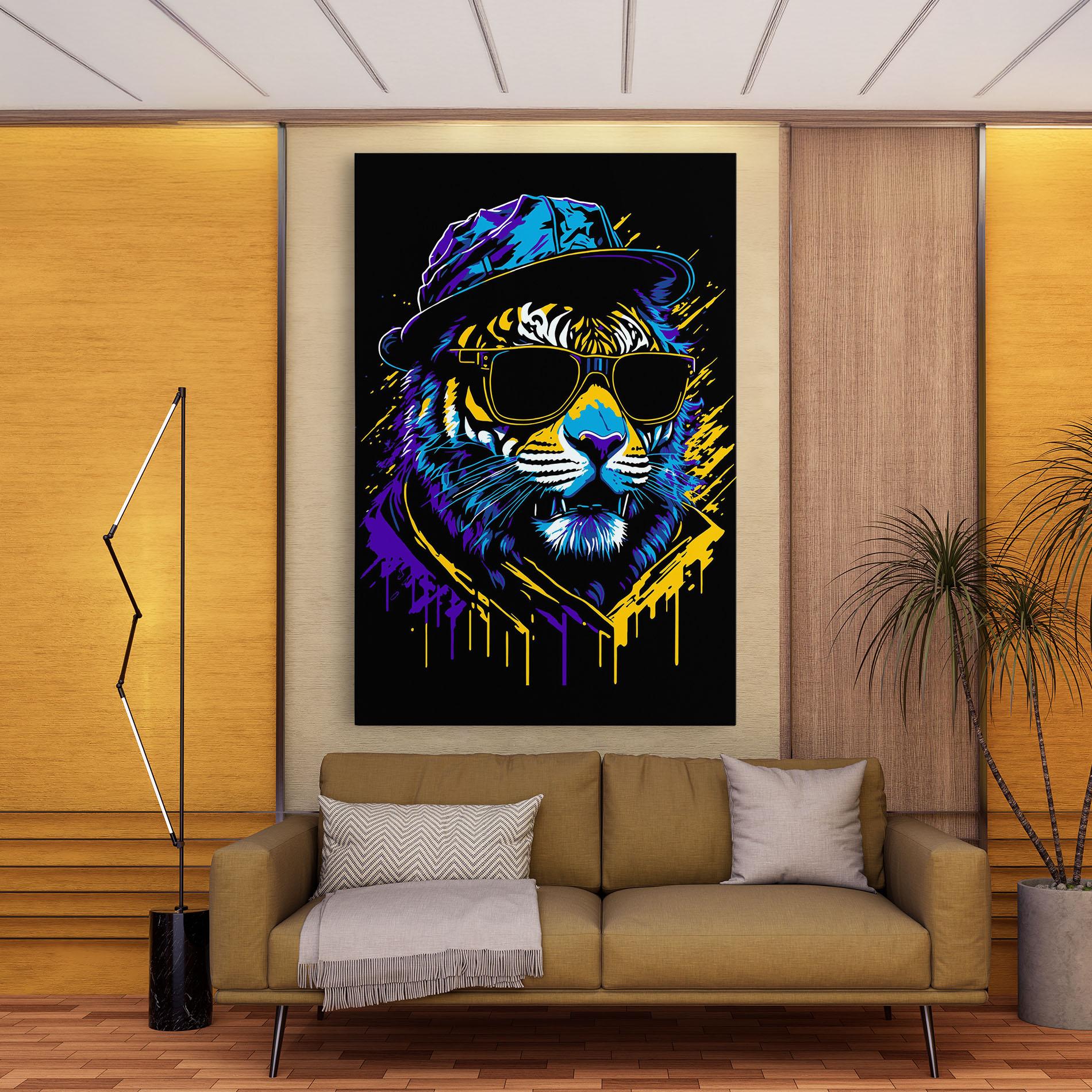 Картина на платно Glasses Tiger mockup 9