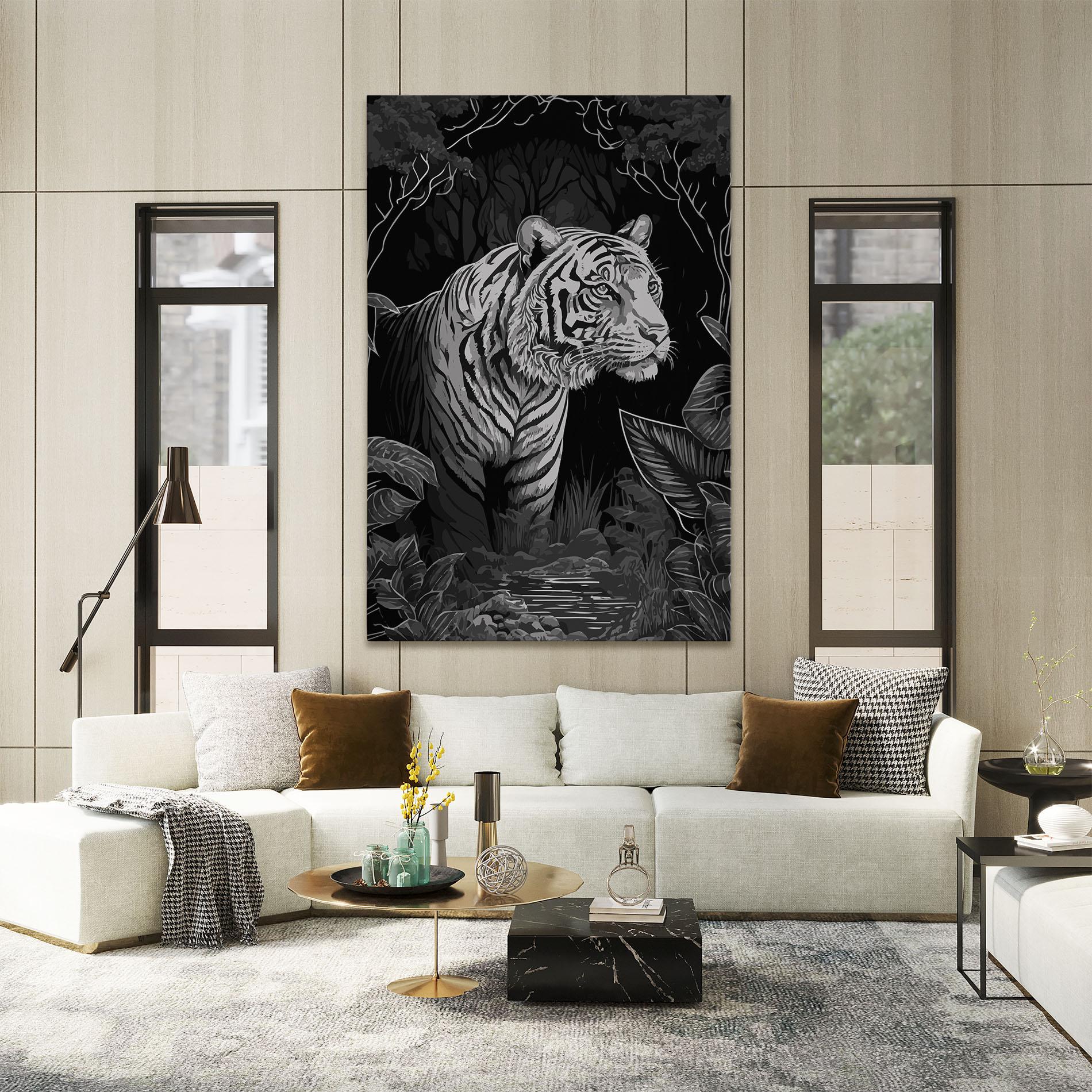 Картина на платно Grey Tiger mockup 2