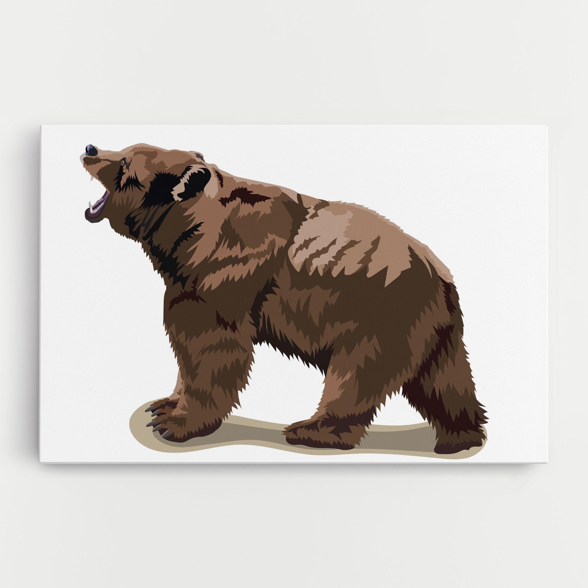 Картина на платно Angry Walking Bear mockup 0