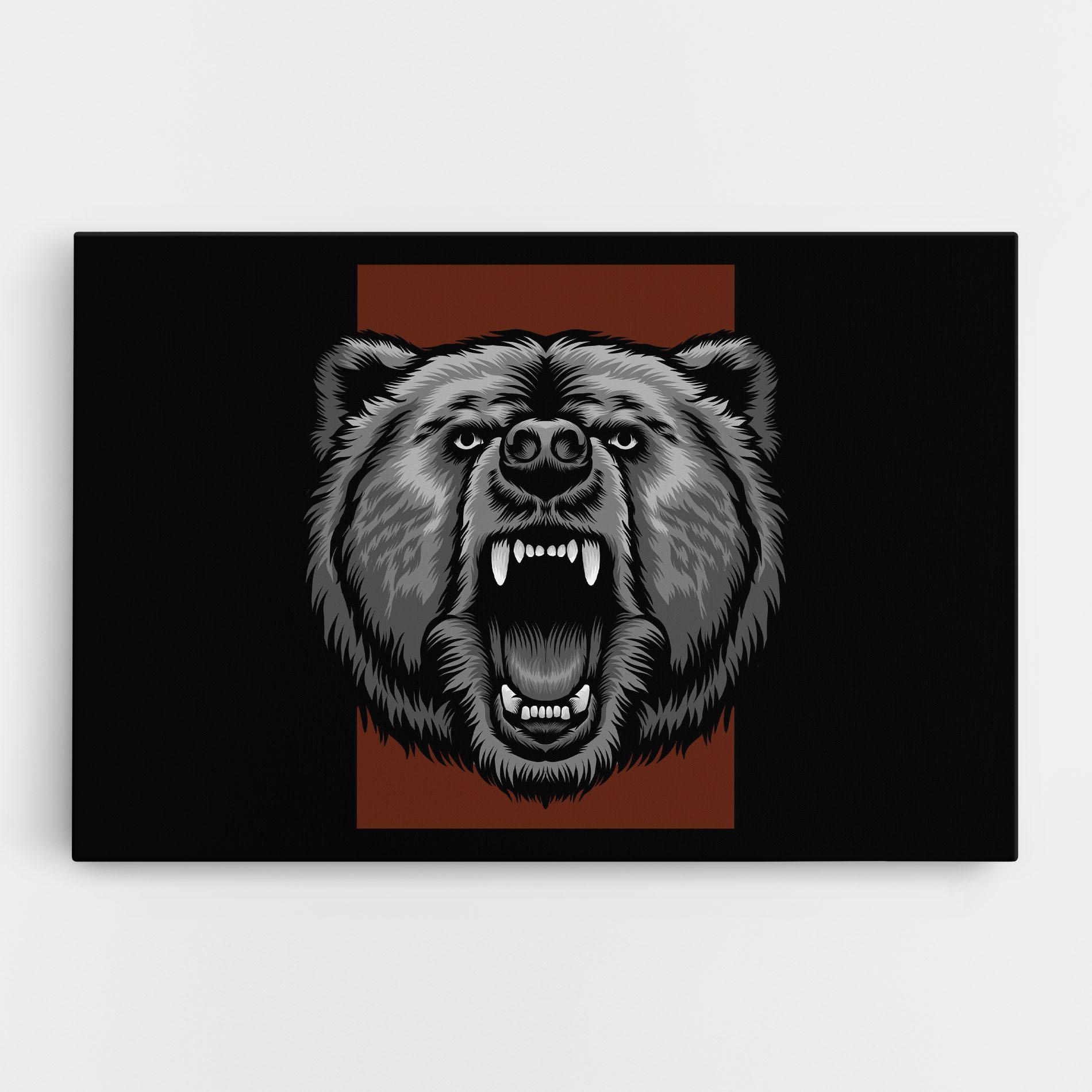 Картина на платно Grey Bear Head mockup 0