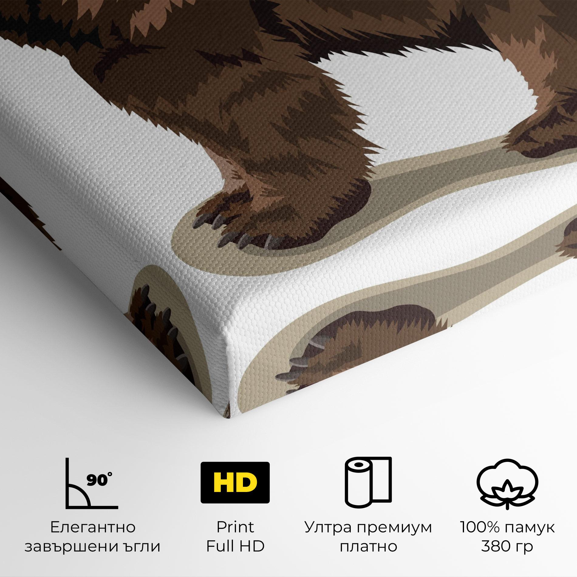Картина на платно Angry Walking Bear mockup 4