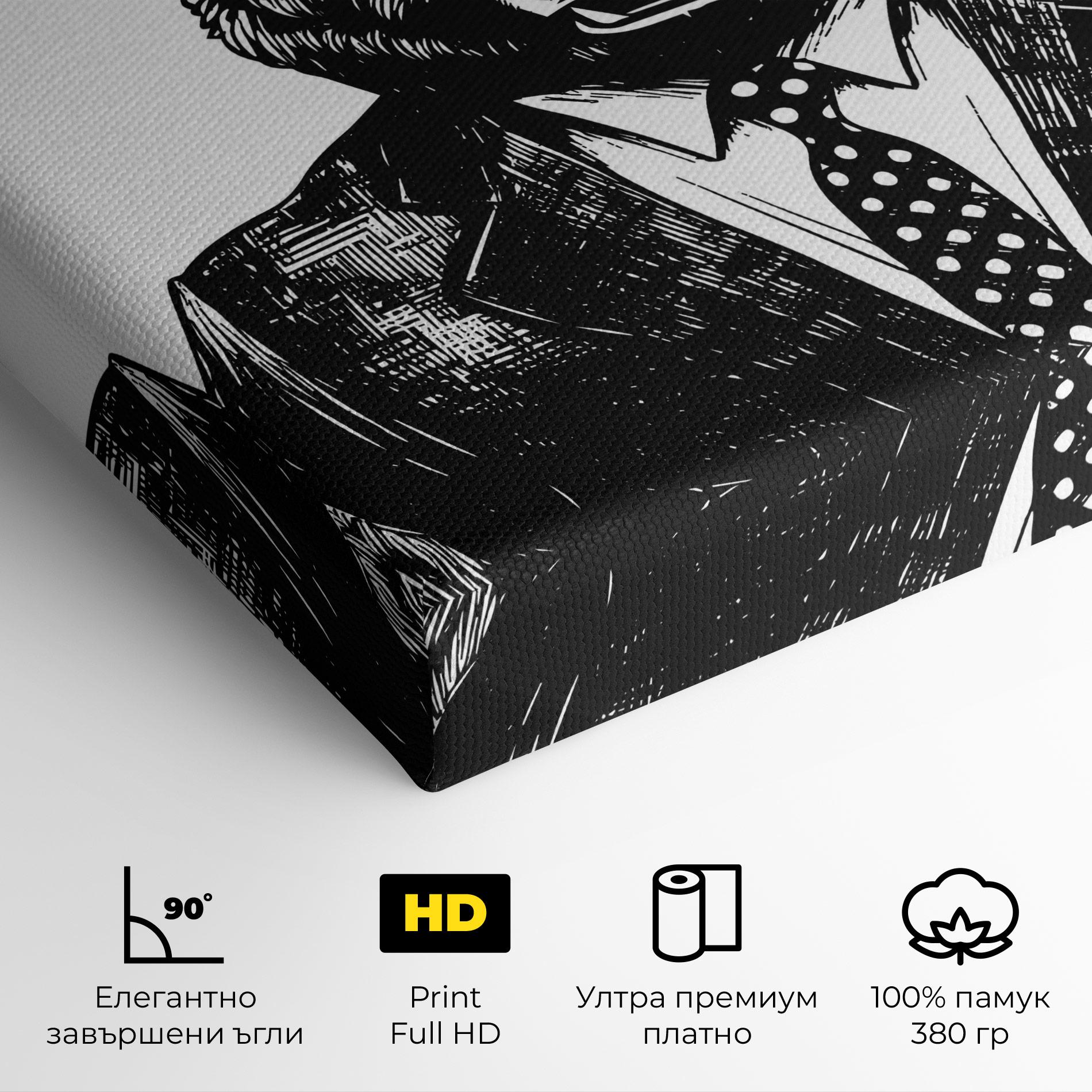 Картина на платно Bear In Suit mockup 4