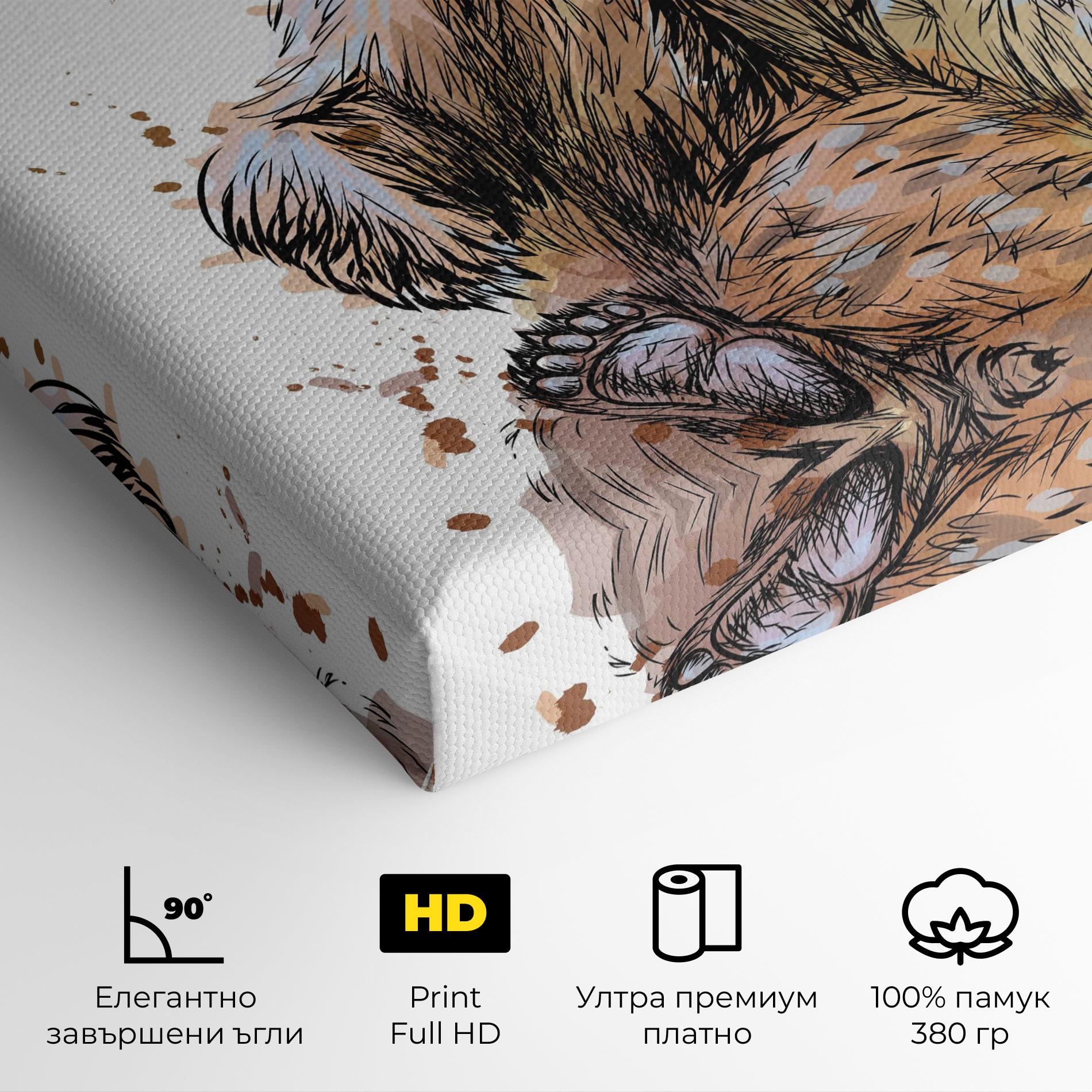 Картина на платно Butterfly Bear mockup 4