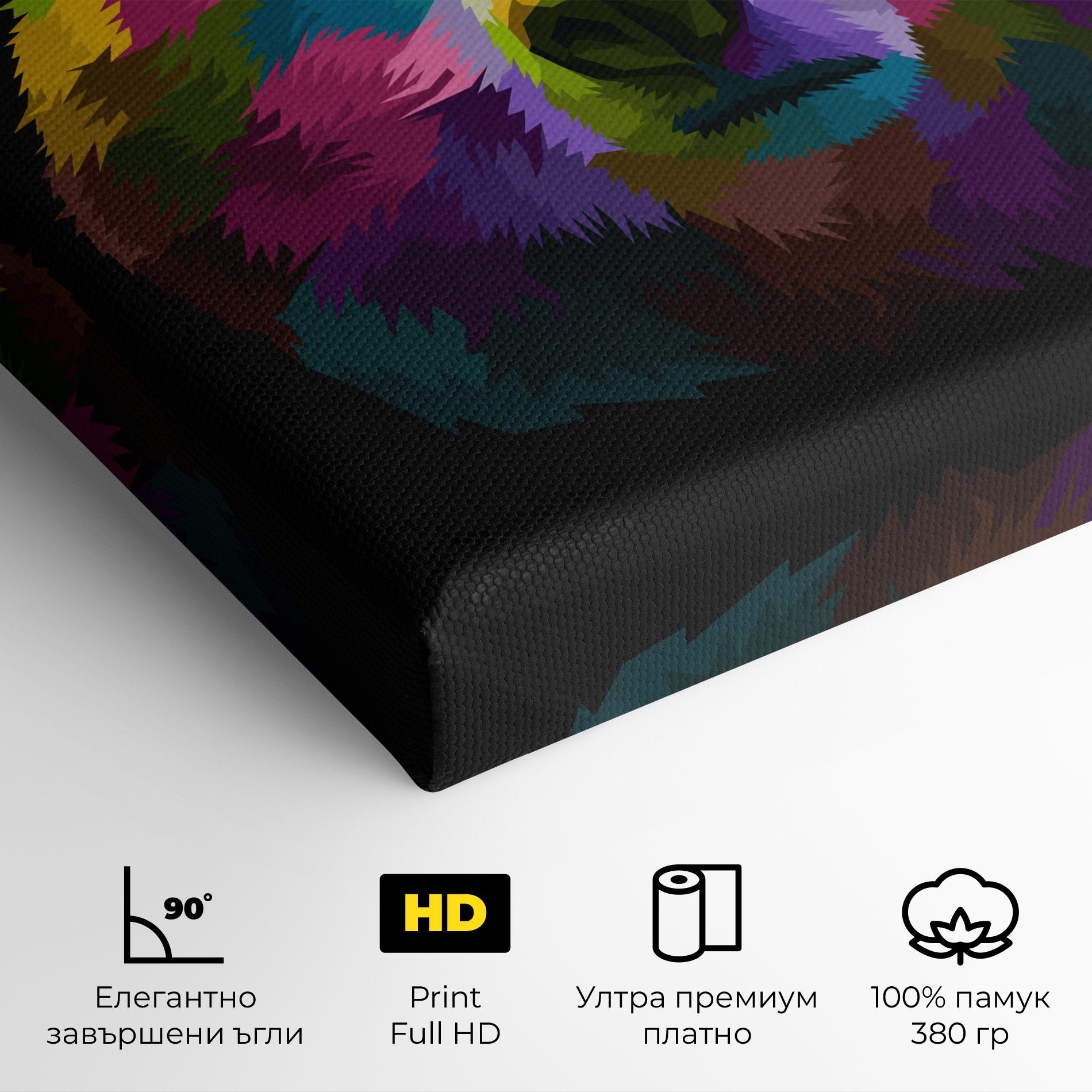 Картина на платно Colorful Bear Head mockup 4