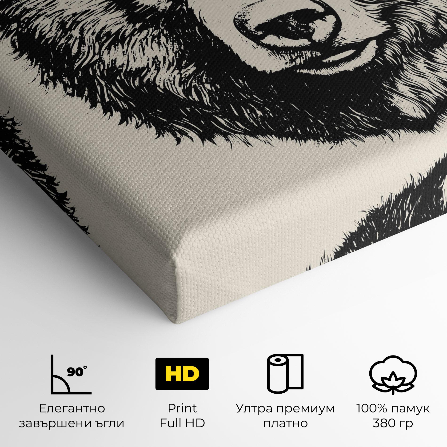 Картина на платно Cream Head Bear mockup 4