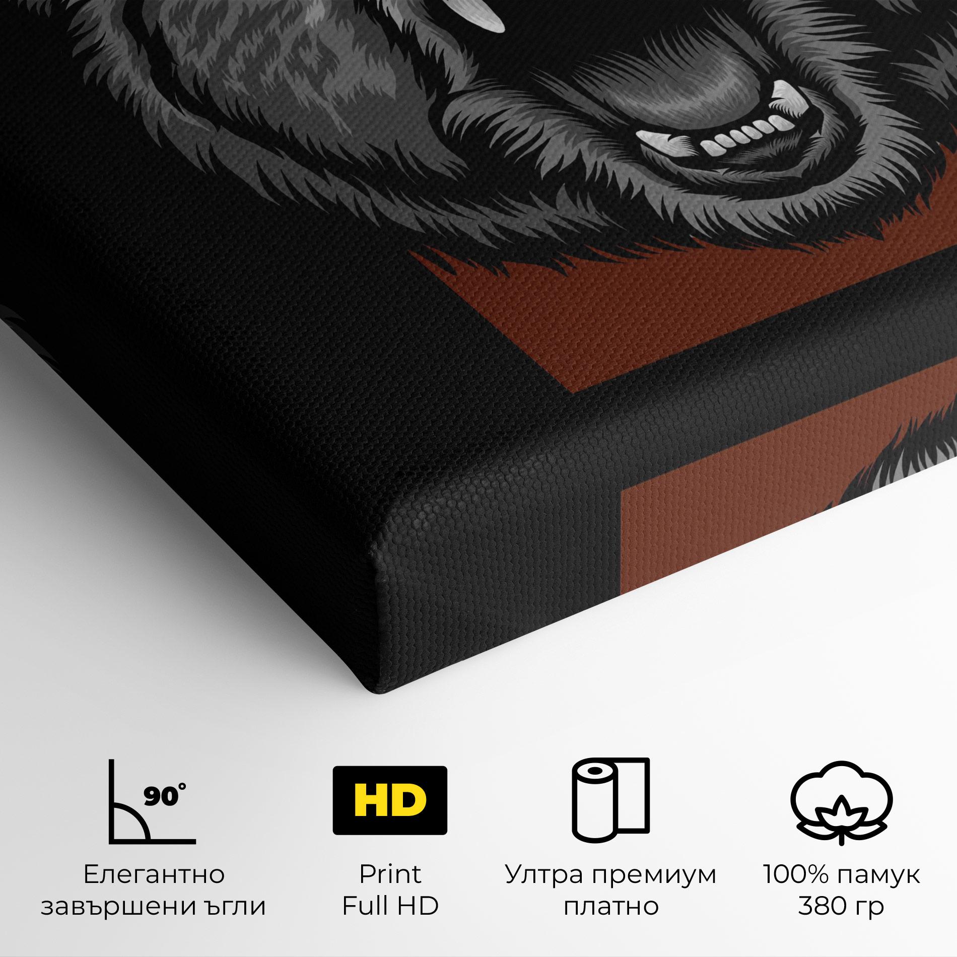 Картина на платно Grey Bear Head mockup 4