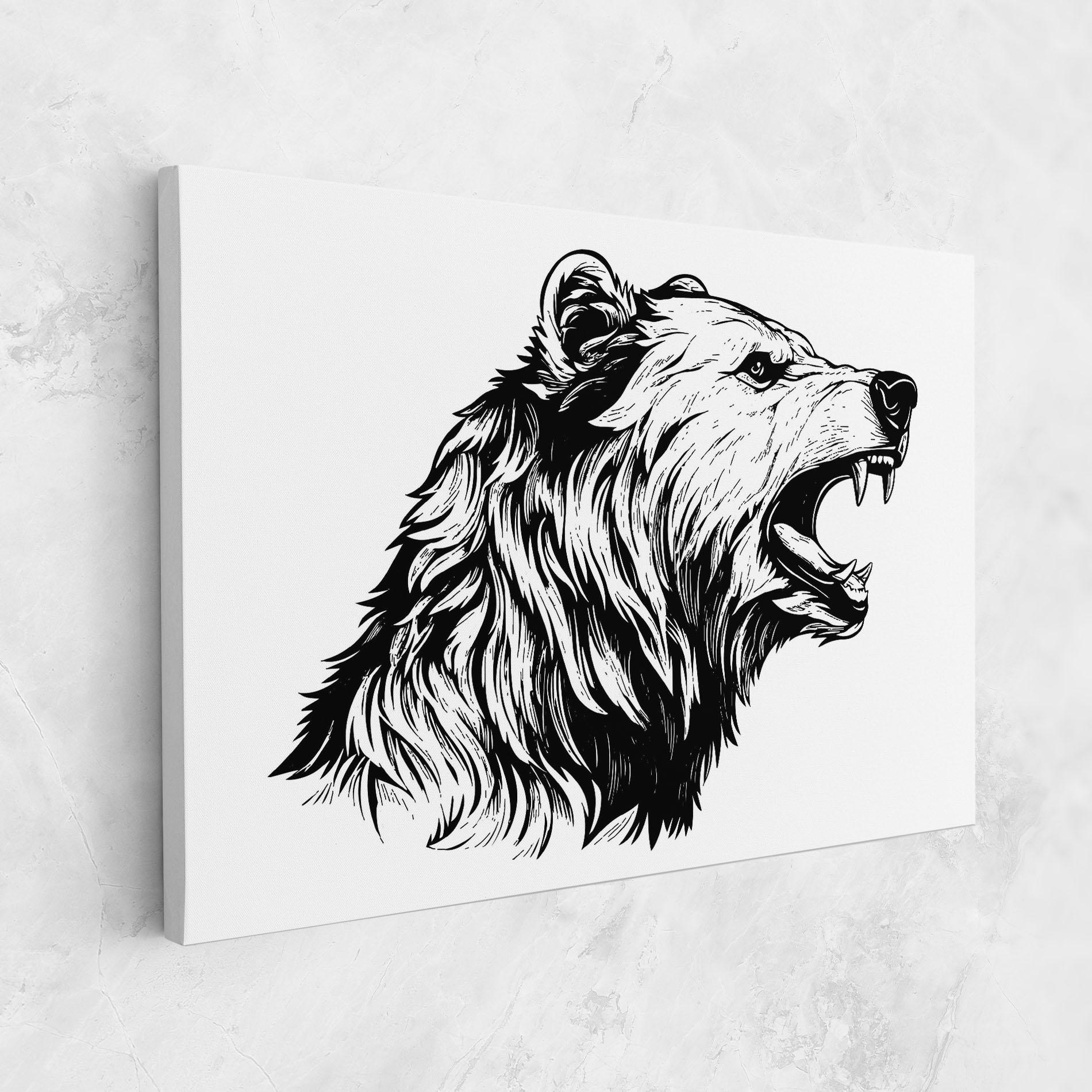 Картина на платно Angry Bear mockup 1