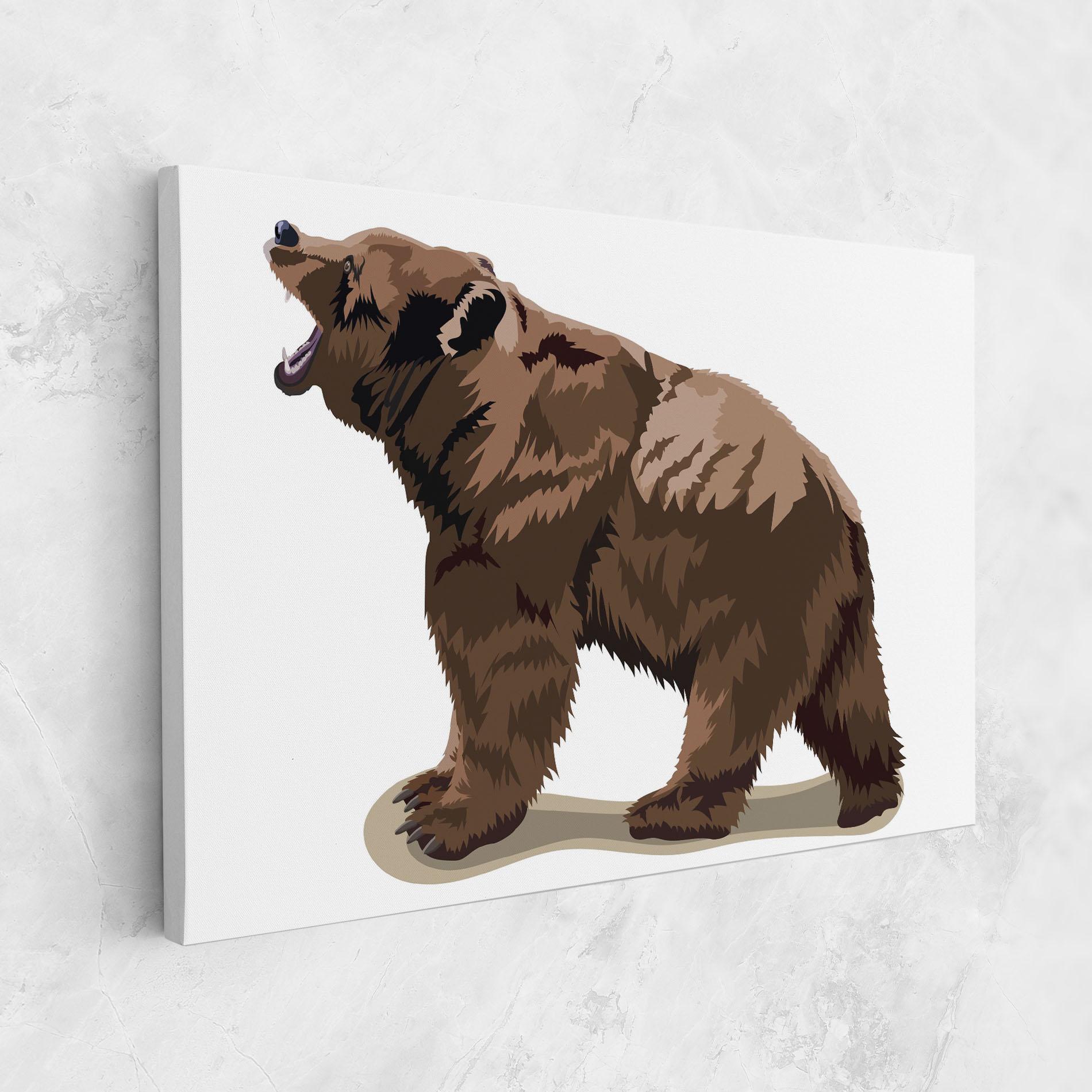 Картина на платно Angry Walking Bear mockup 1