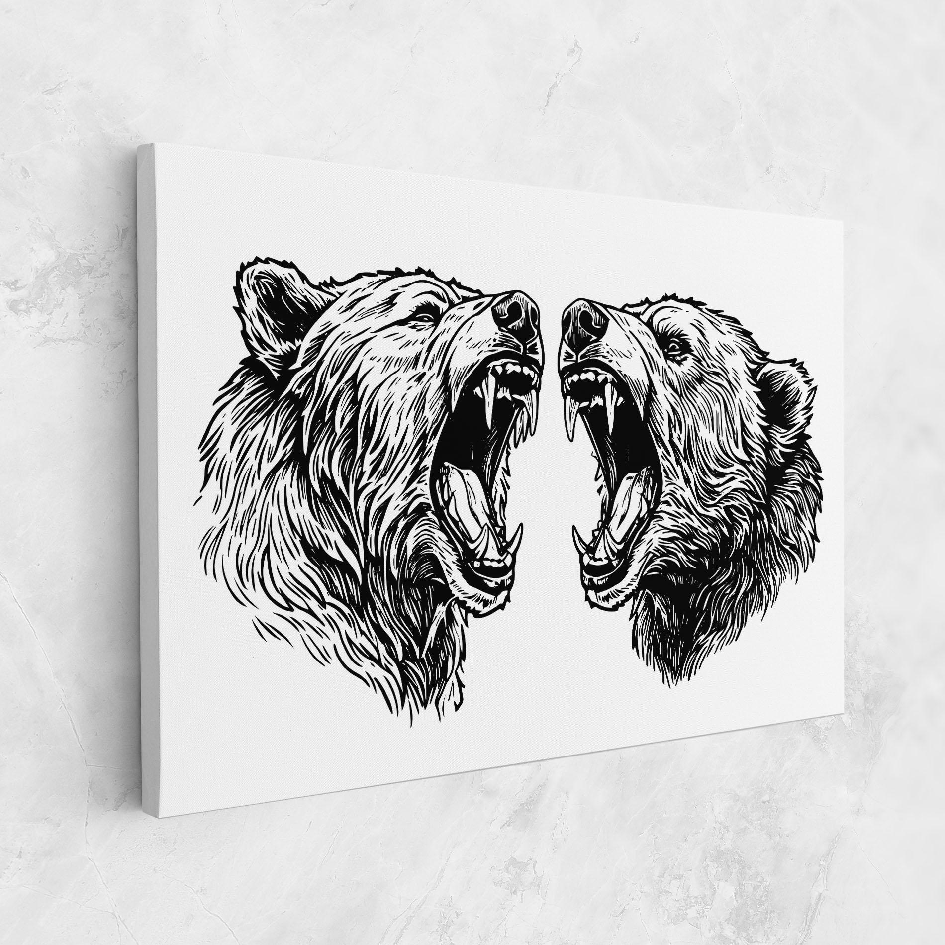 Картина на платно Bear Bite mockup 1