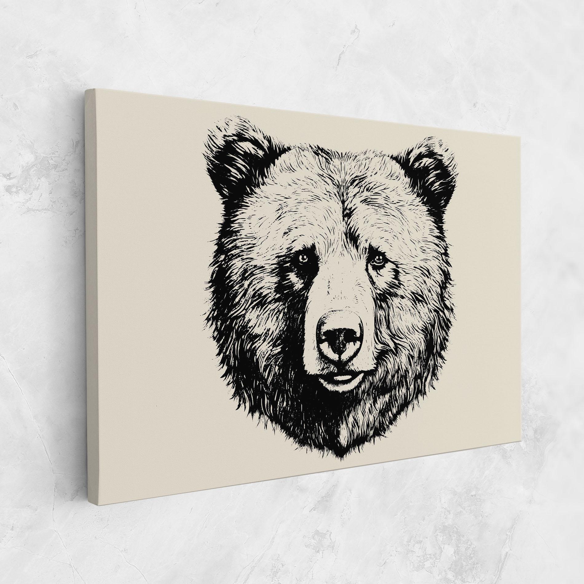 Картина на платно Cream Head Bear mockup 1