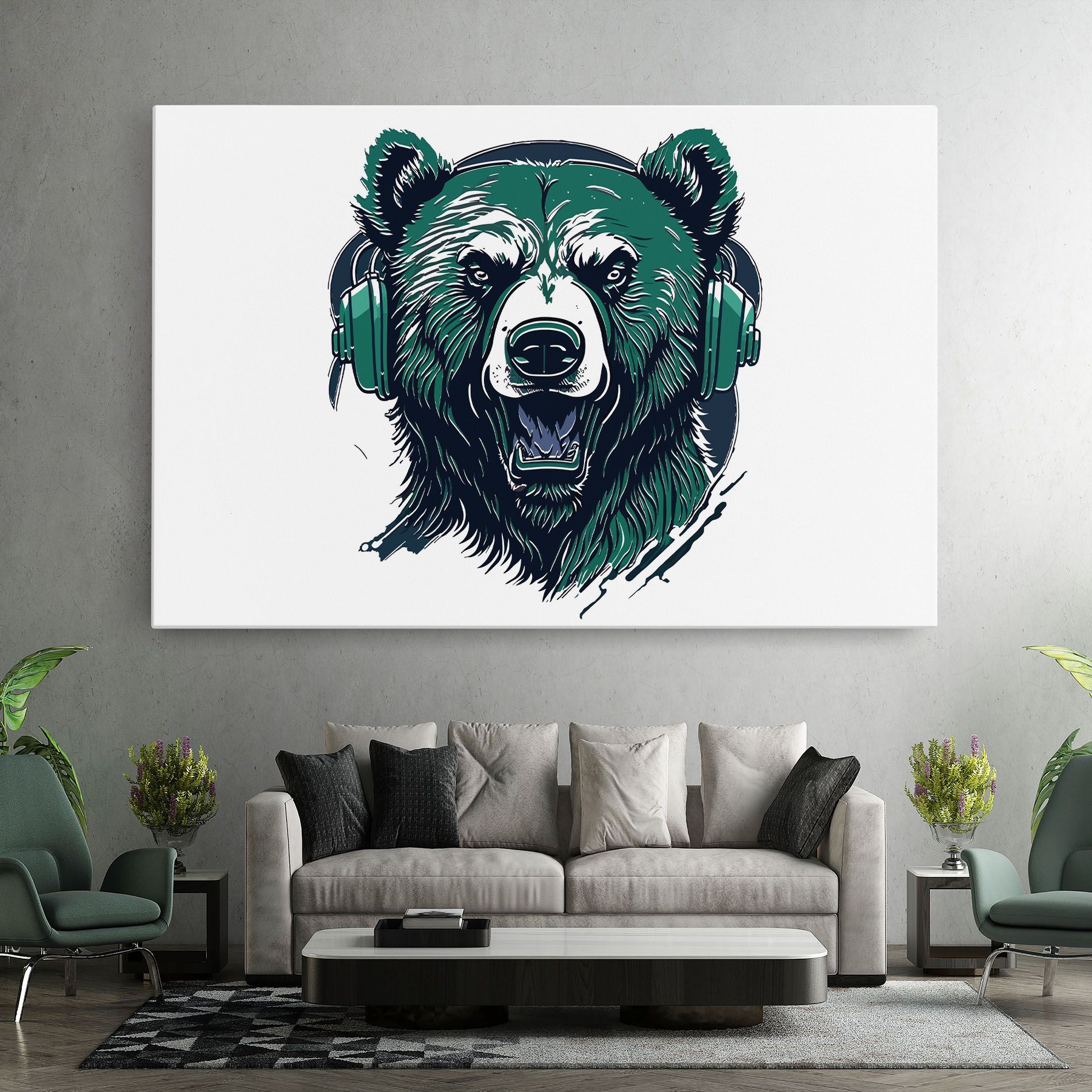 Green Music Bear mockup 7