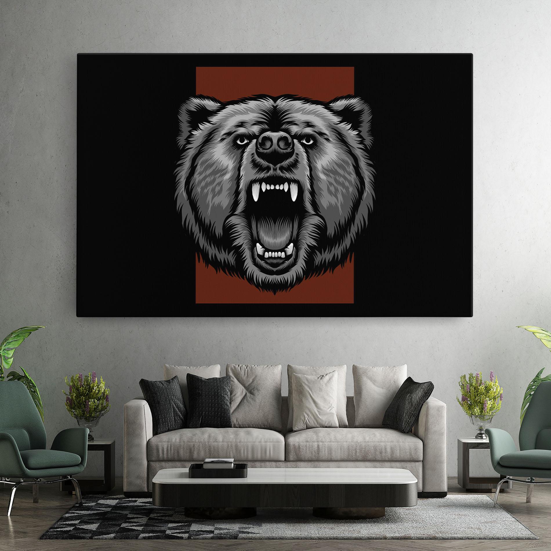 Картина на платно Grey Bear Head mockup 7
