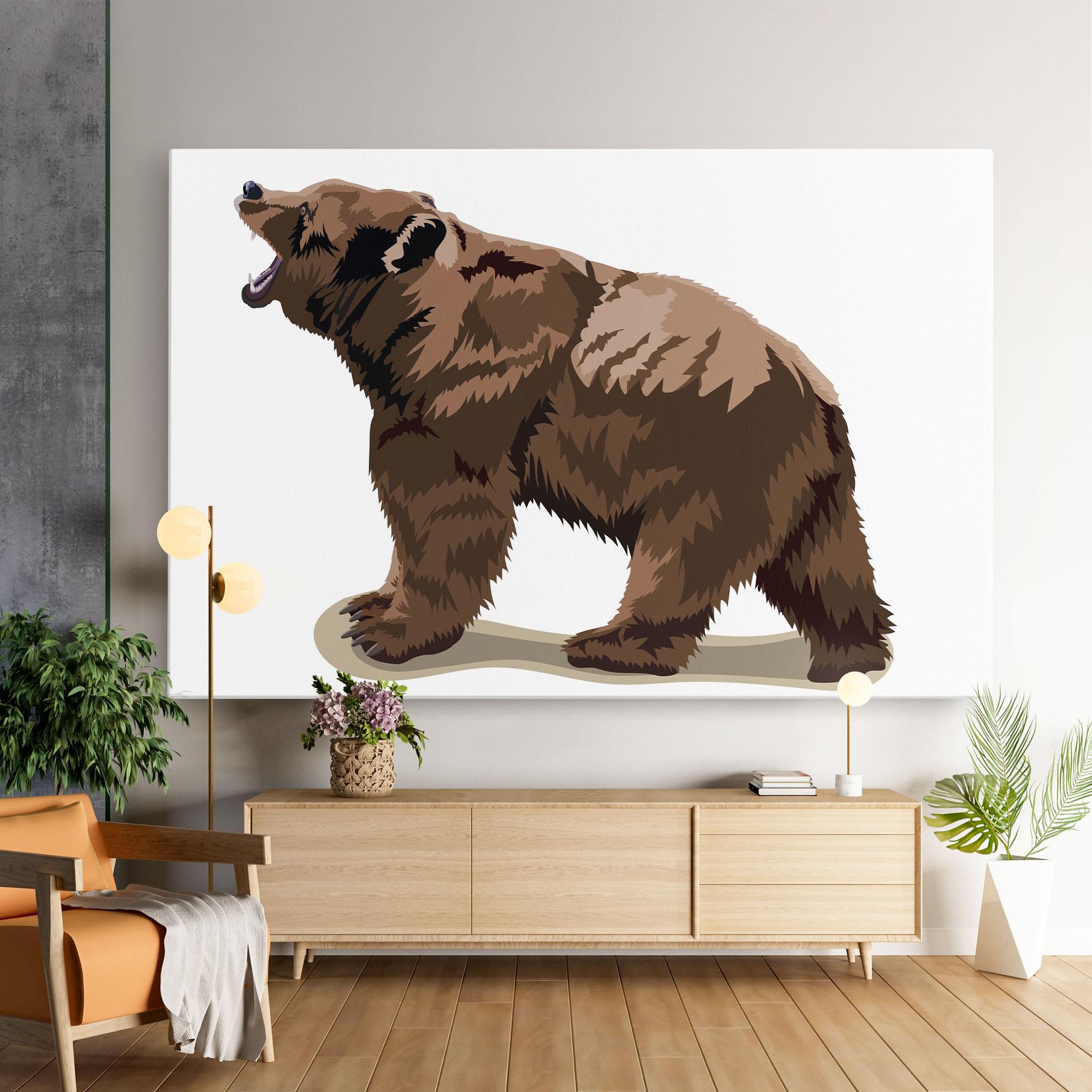 Картина на платно Angry Walking Bear mockup 9