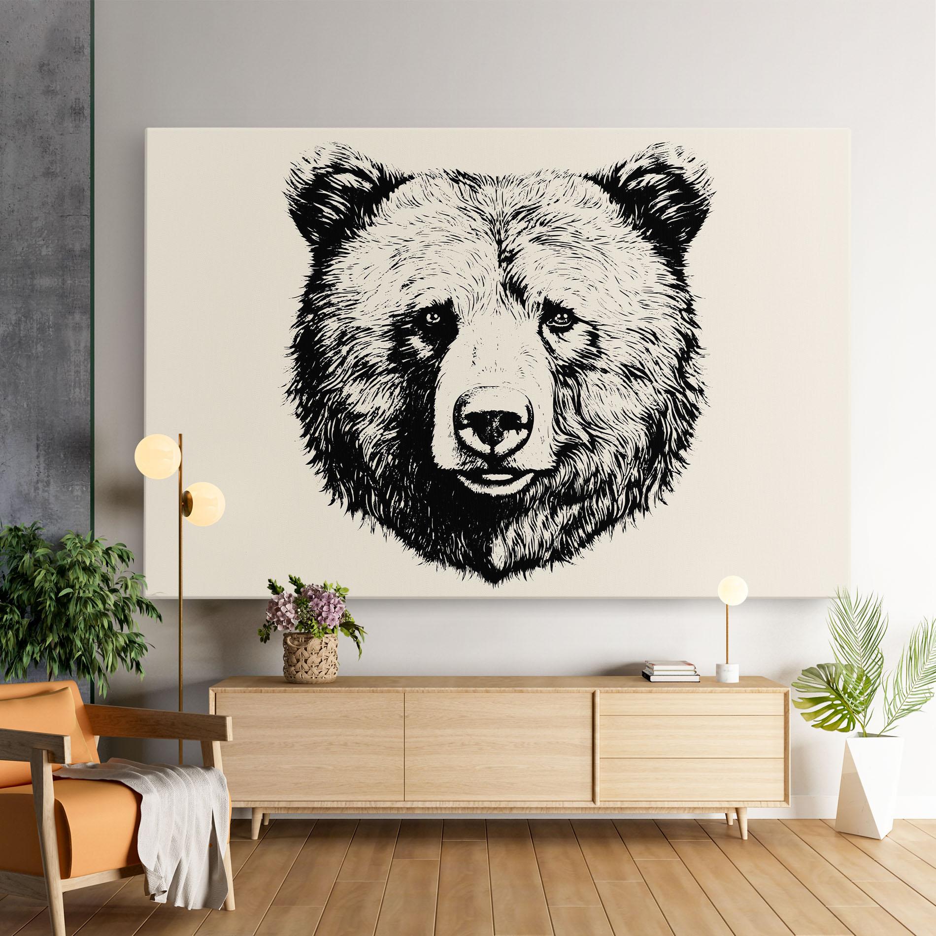 Картина на платно Cream Head Bear mockup 9