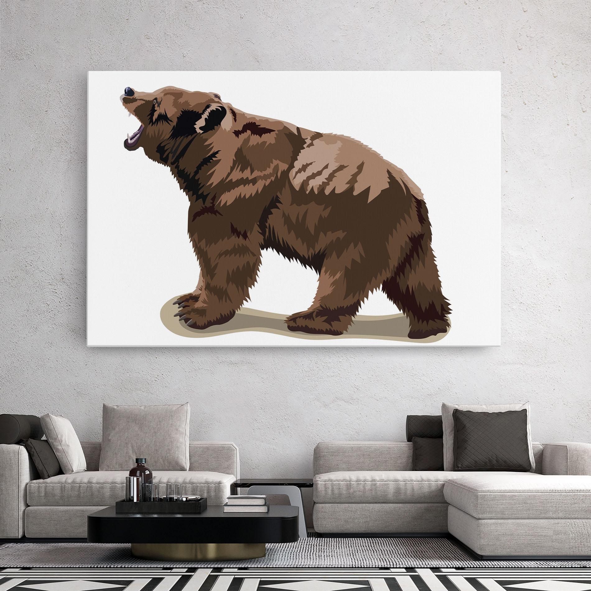Картина на платно Angry Walking Bear mockup 2