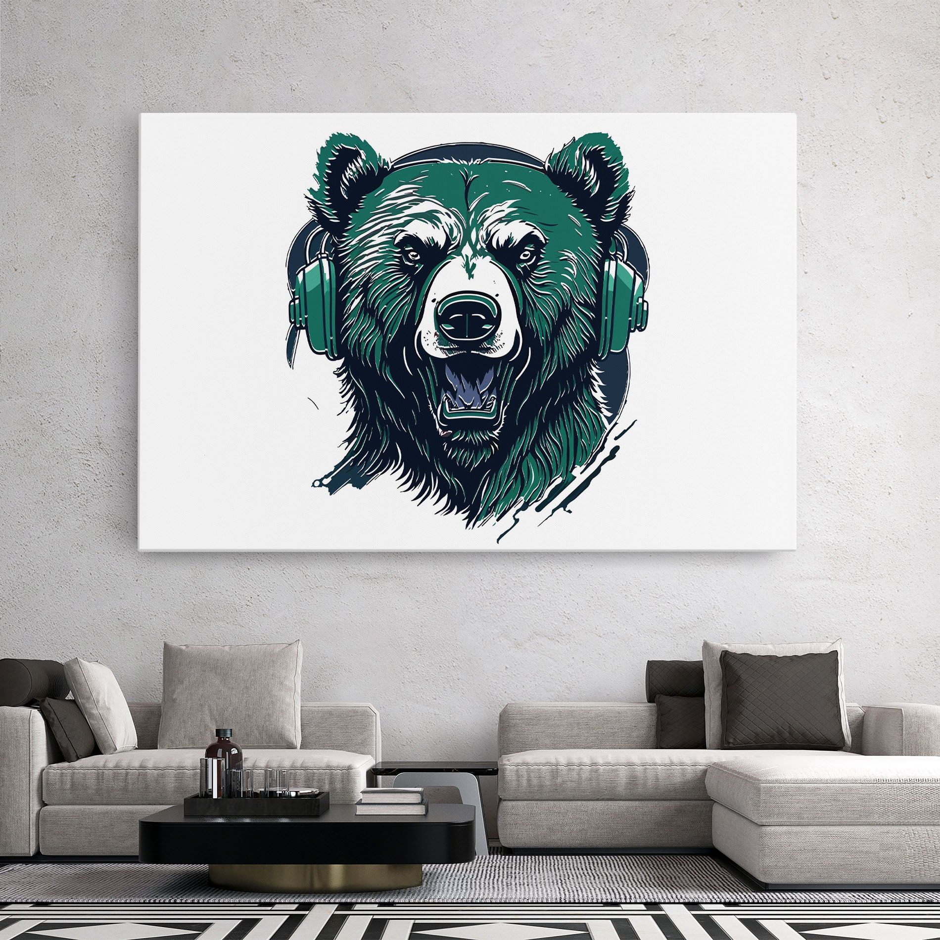 Green Music Bear mockup 2