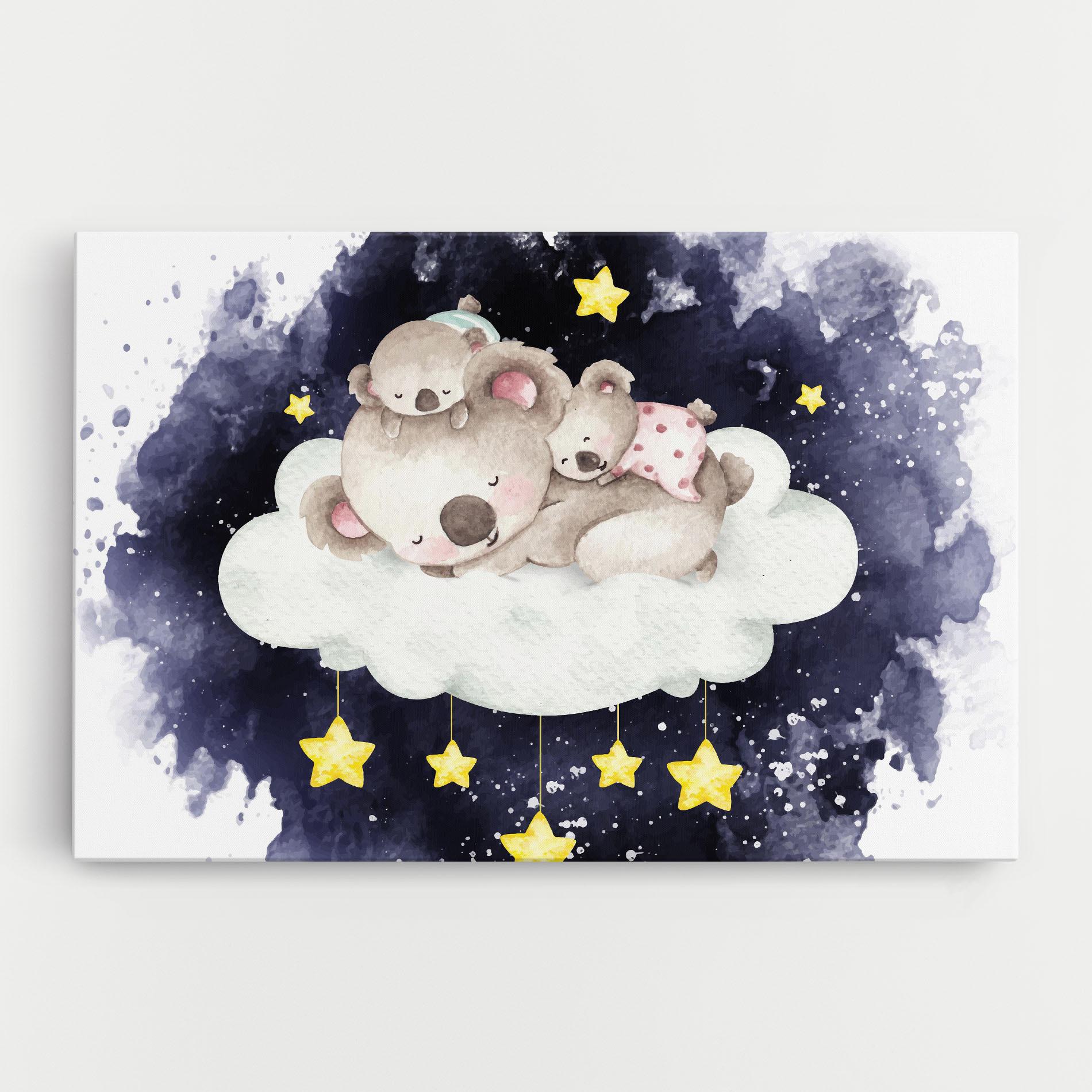 Картина на платно Baby Koala Sleeping mockup 0