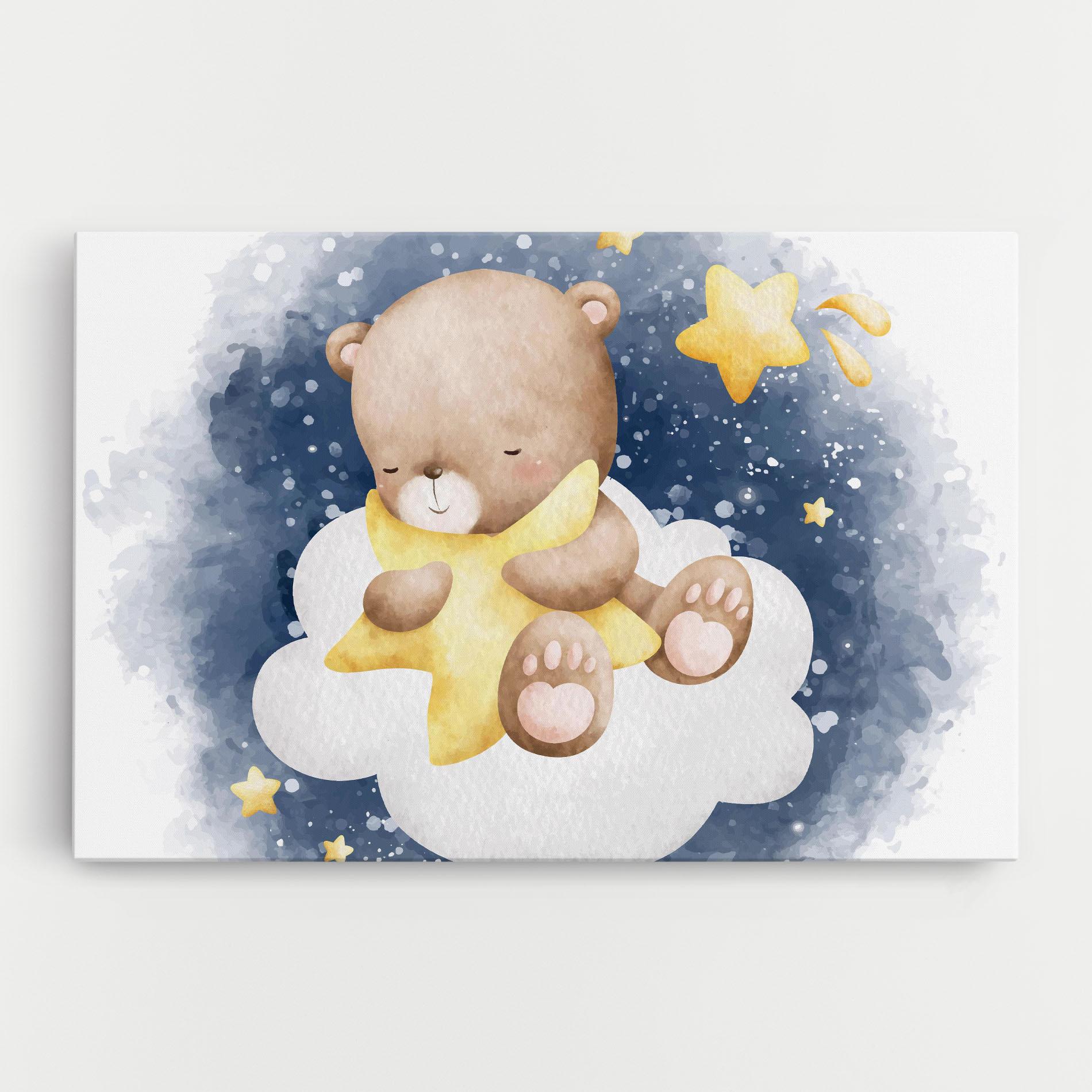 Картина на платно Bear Cloud Star mockup 0