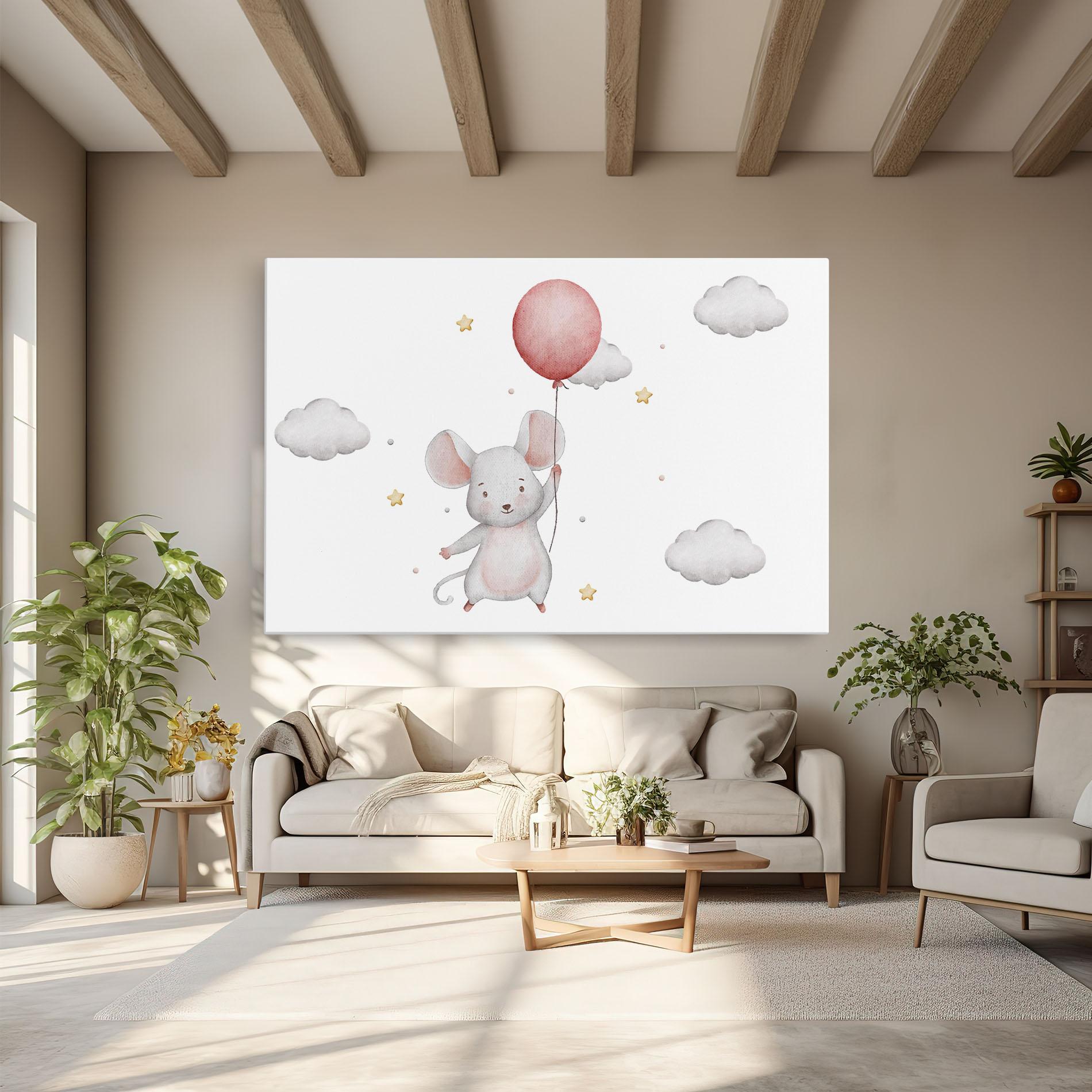 Картина на платно Mouse Balloon mockup 6
