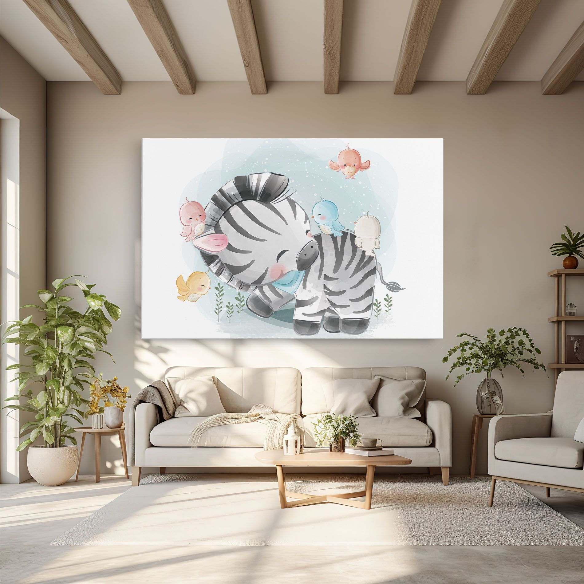 Zebra With Birds mockup 6