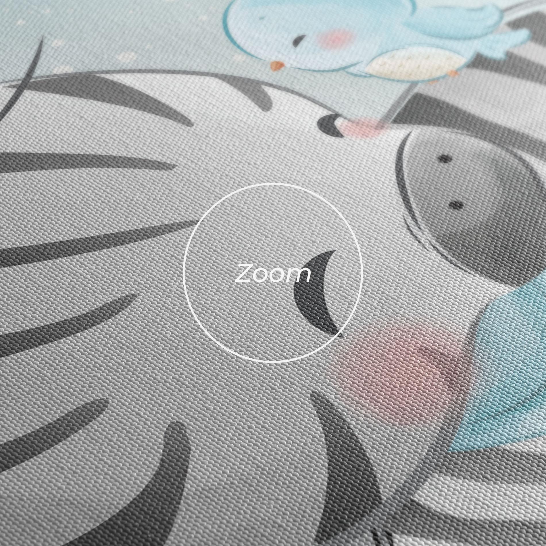 Картина на платно Zebra With Birds mockup 3