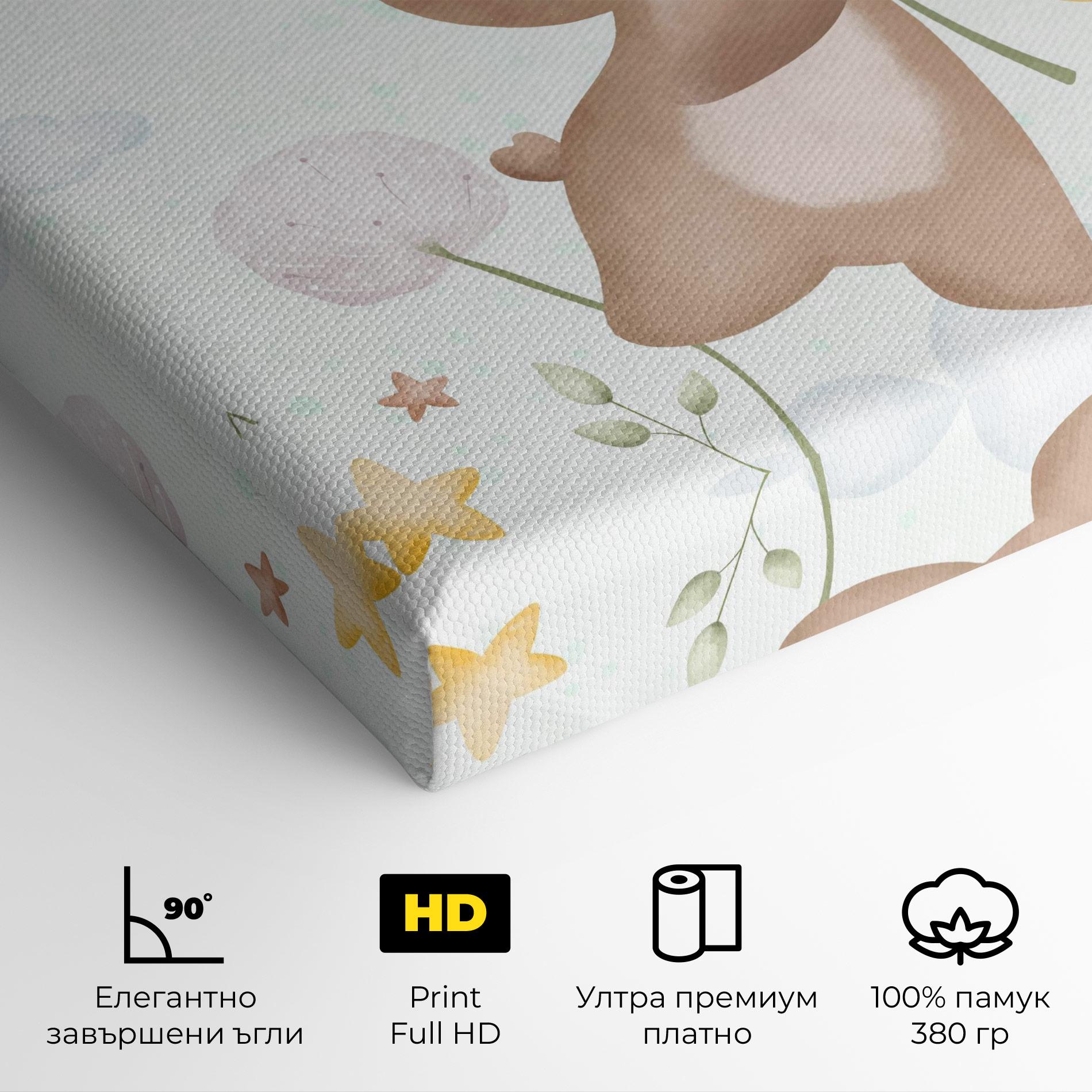 Картина на платно Bear Rainbow Art mockup 4