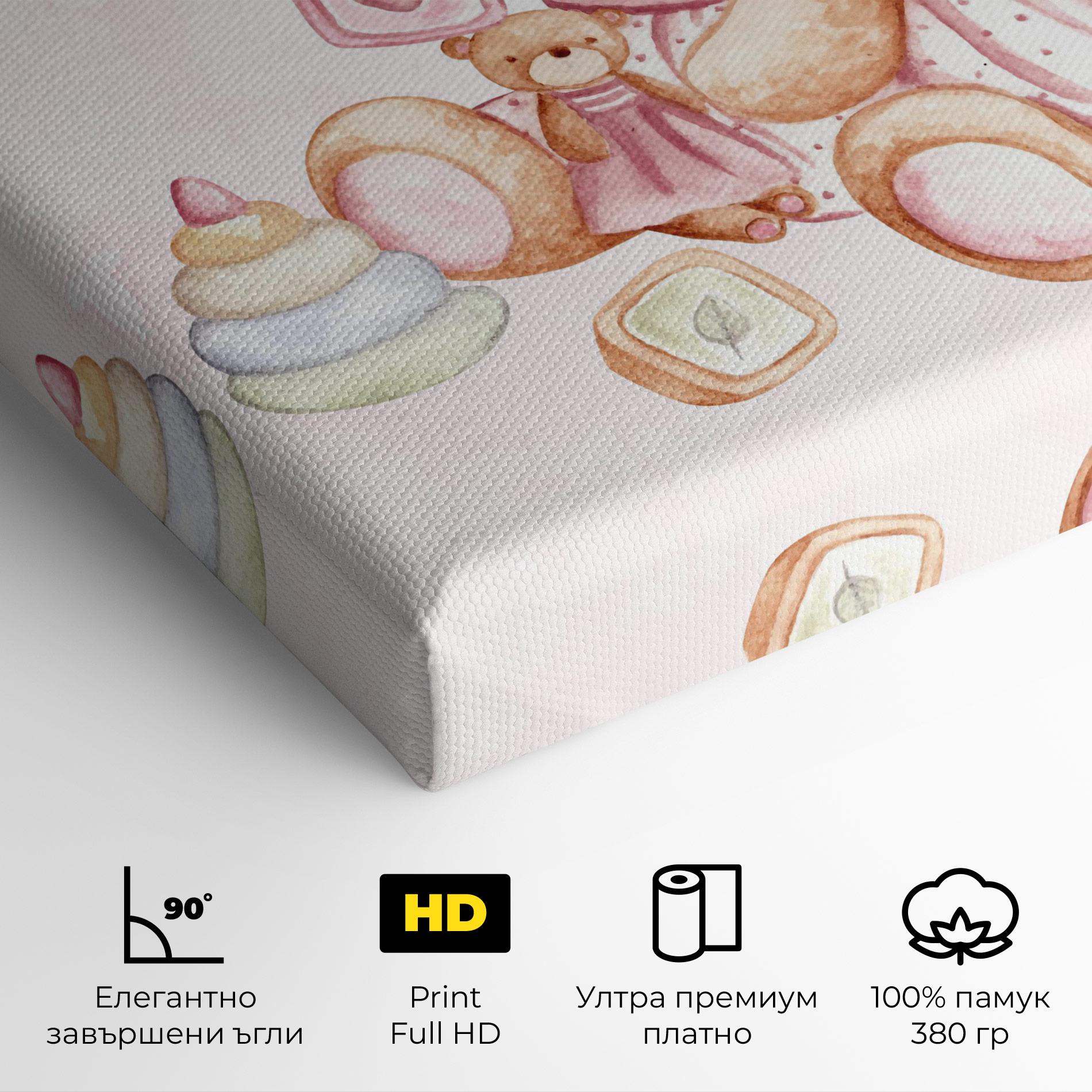 Картина на платно Bear With Toys mockup 4