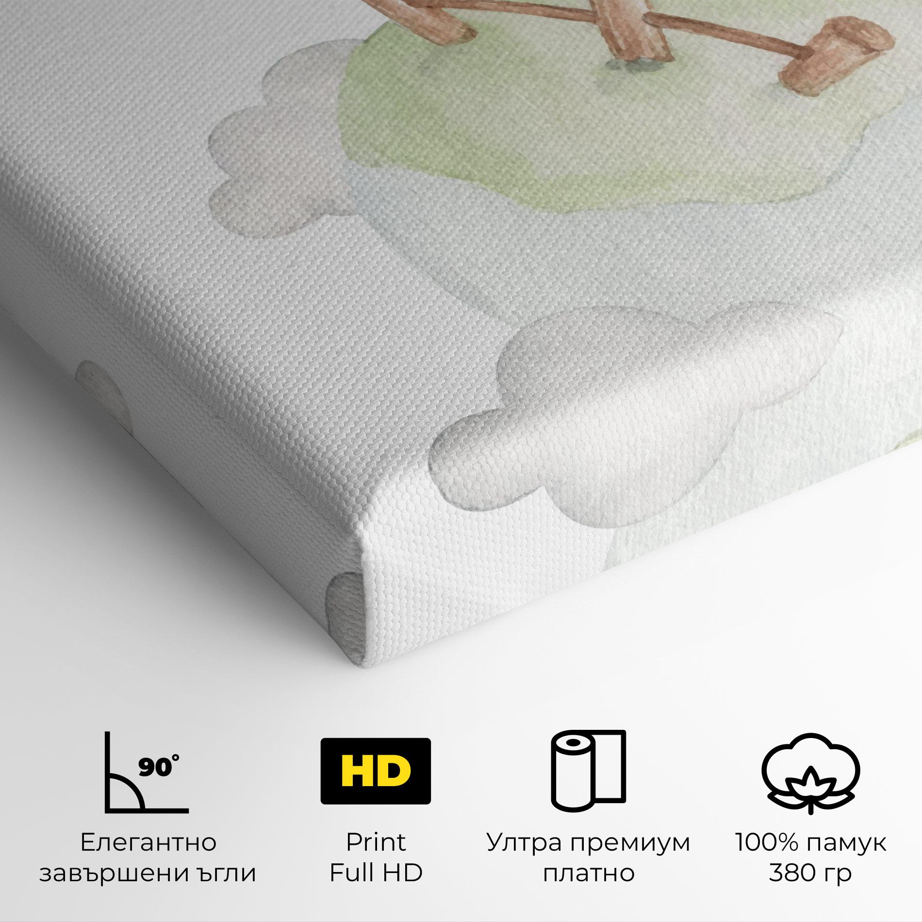 Картина на платно Sheep Jump mockup 4