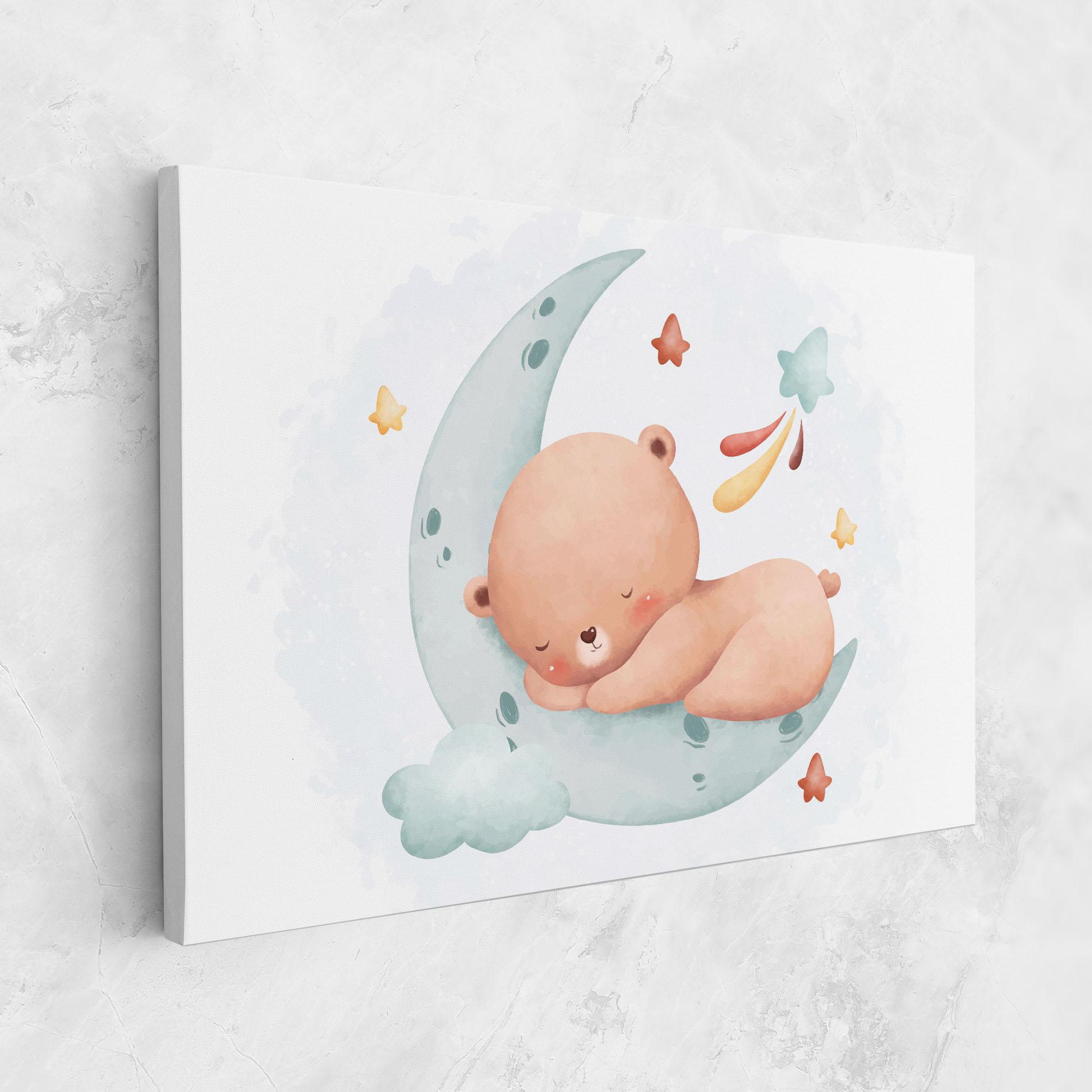 Картина на платно Blue Moon Bear mockup 1