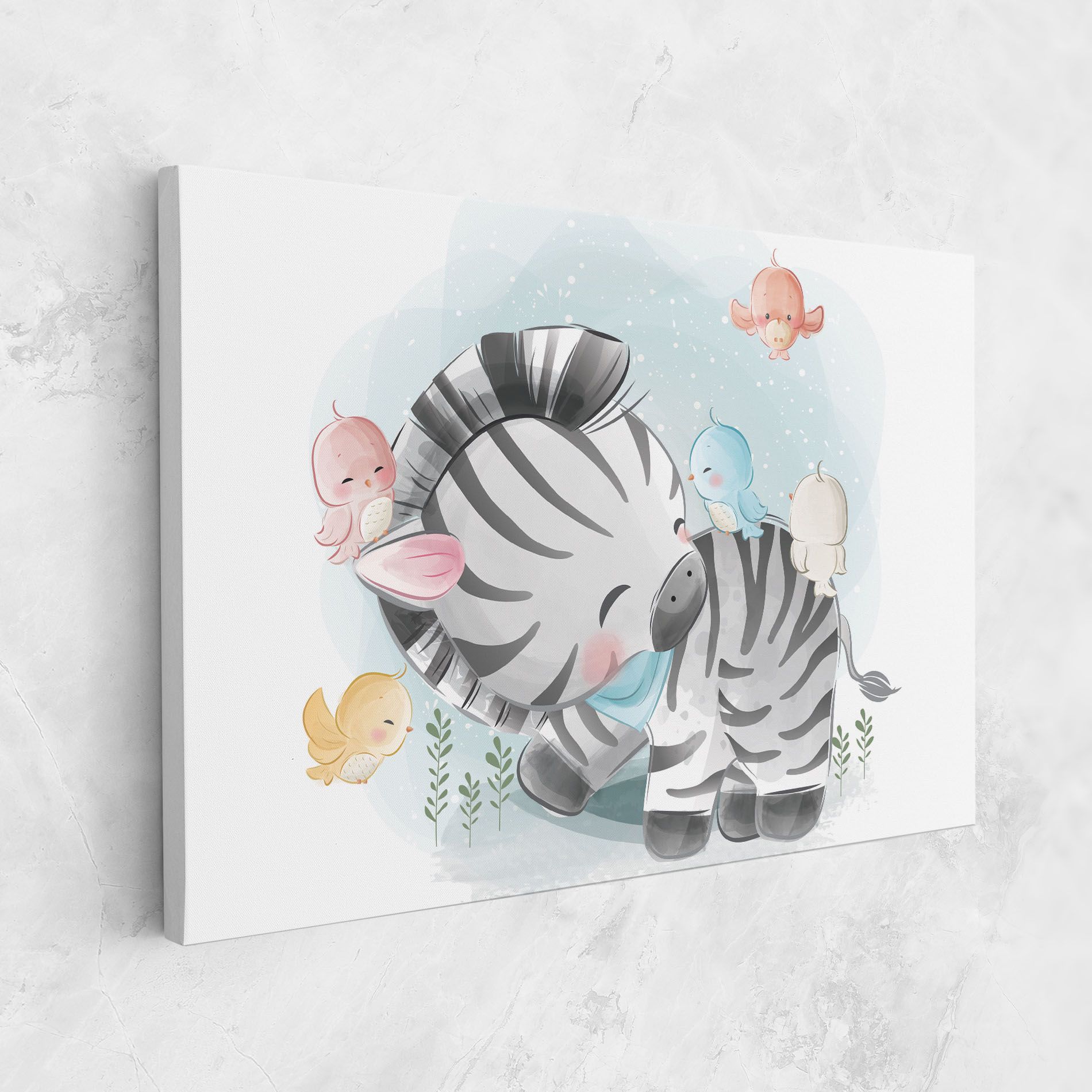 Zebra With Birds mockup 1