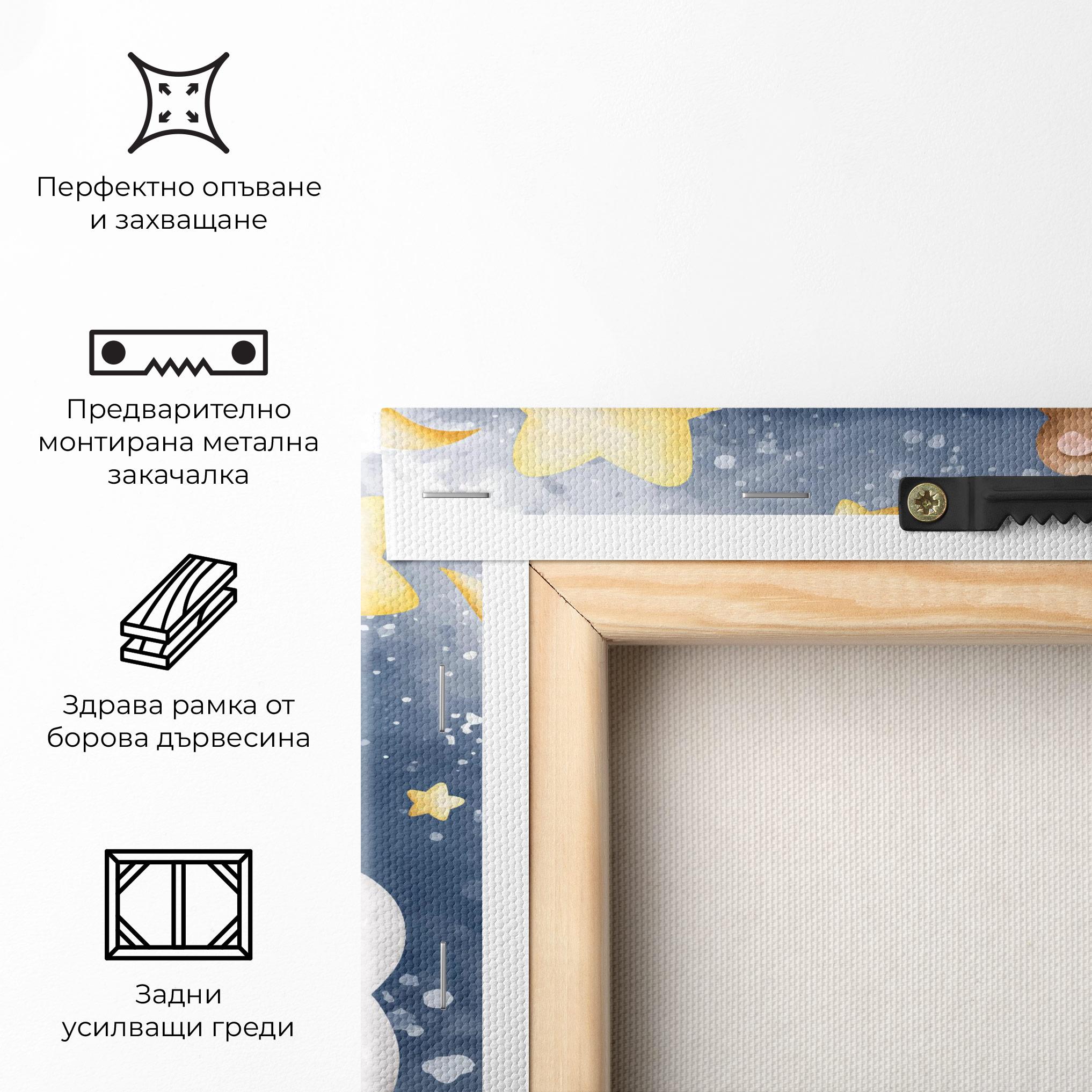 Картина на платно Bear Cloud Sleep mockup 5