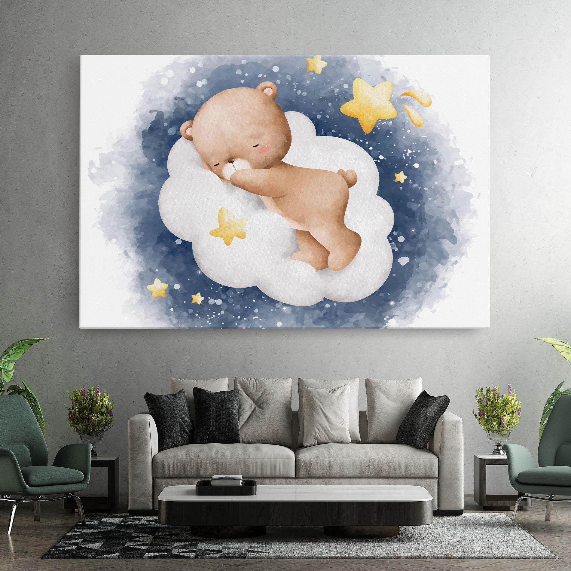 Картина на платно Bear Cloud Sleep mockup 7