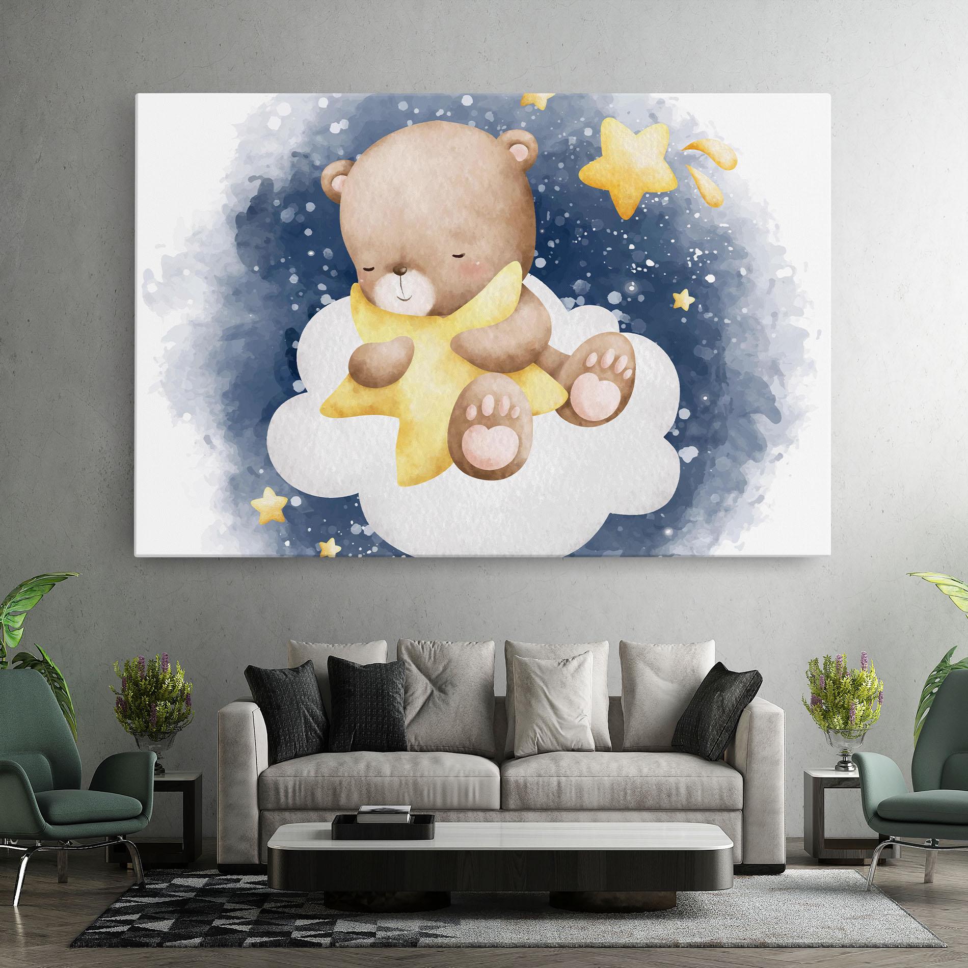 Картина на платно Bear Cloud Star mockup 7
