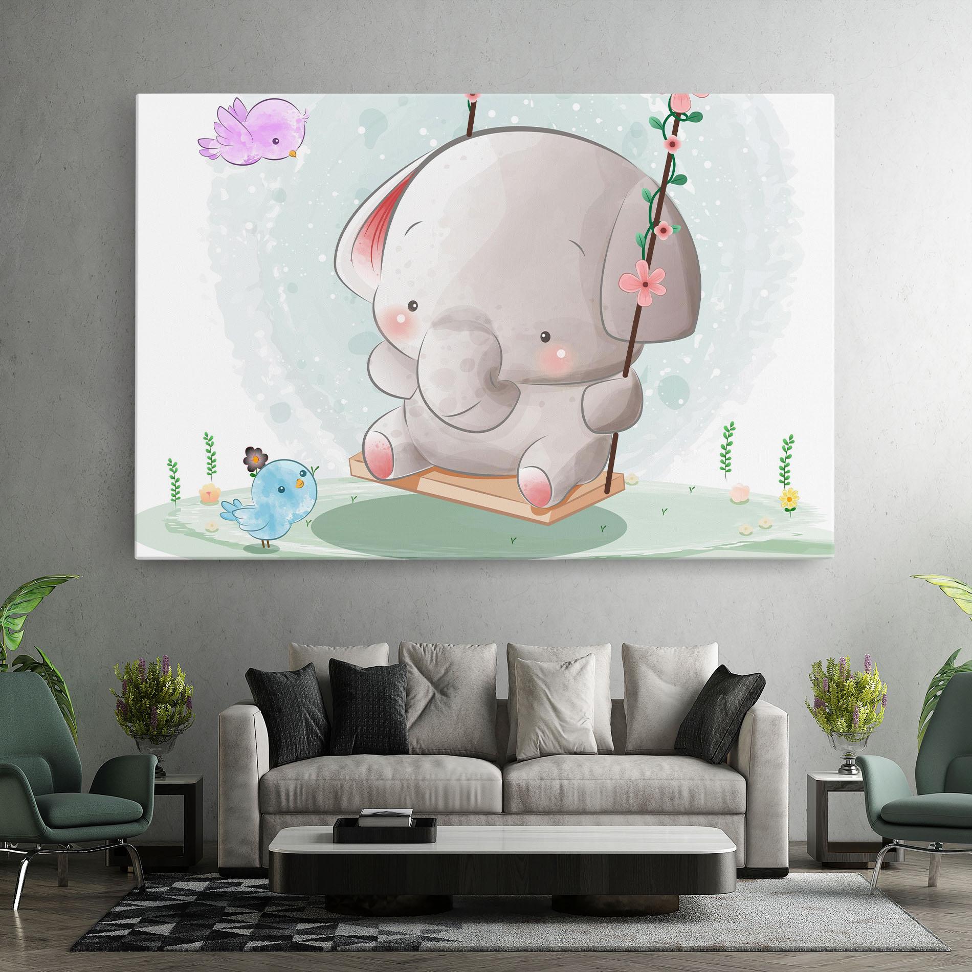Картина на платно Bird Baby Elephant mockup 7