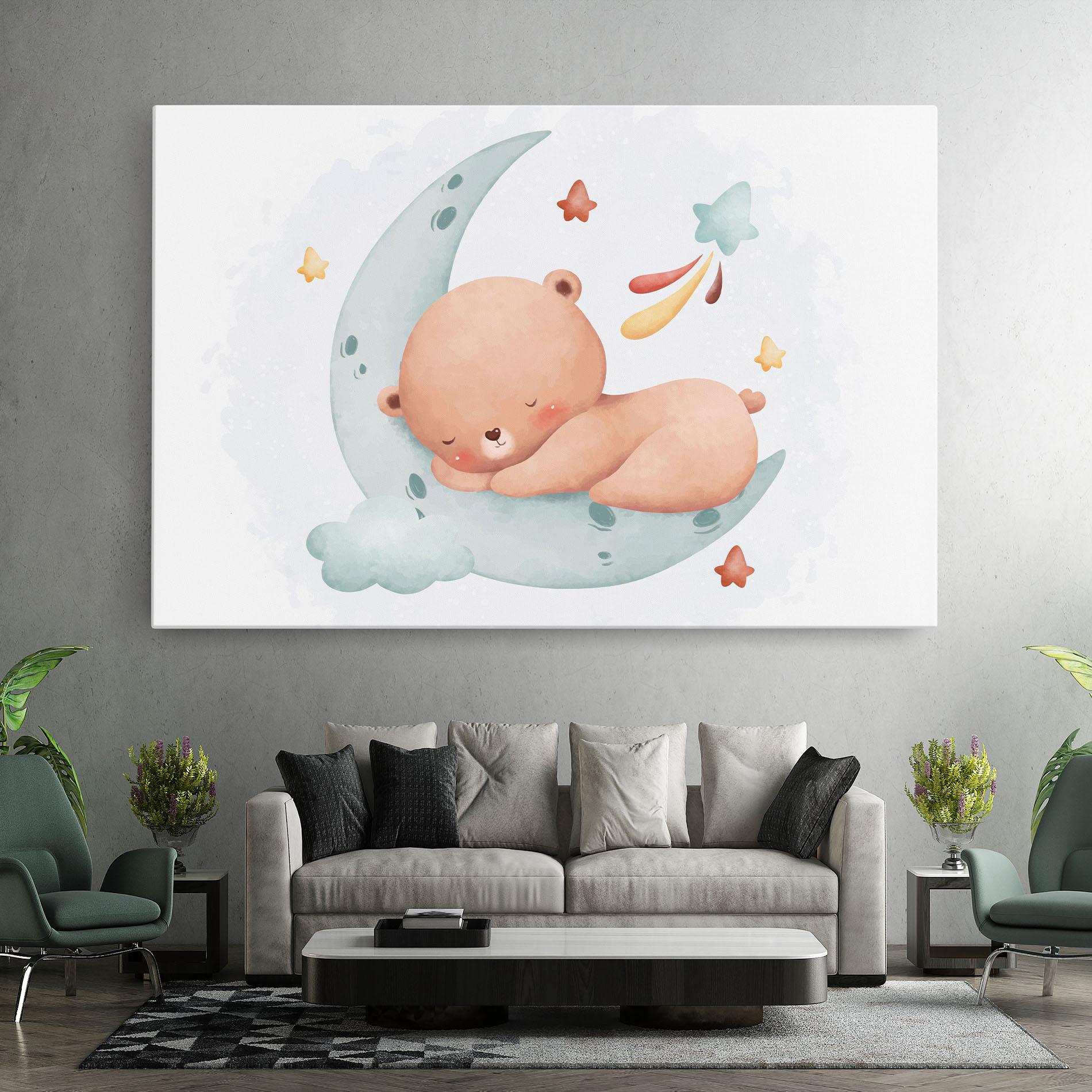 Картина на платно Blue Moon Bear mockup 7